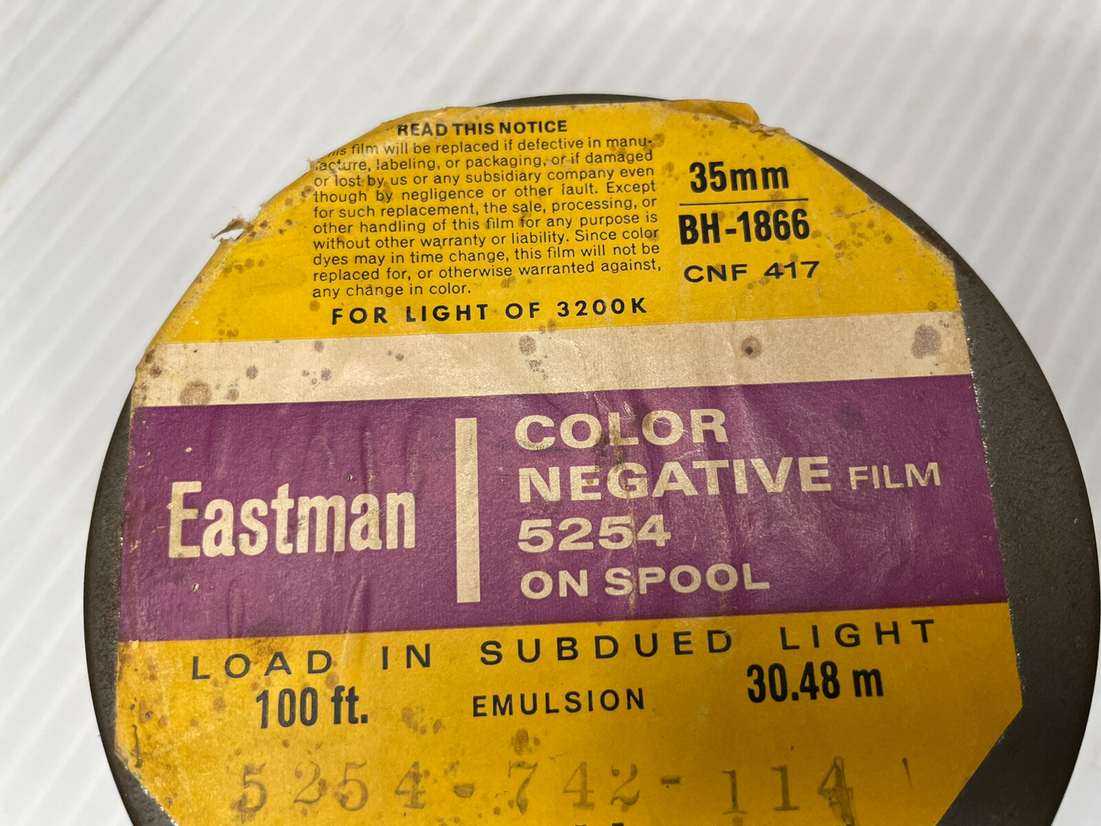 Vintage Eastman Kodak Rochester, NY Color Negative Film Canister 3 3/4”