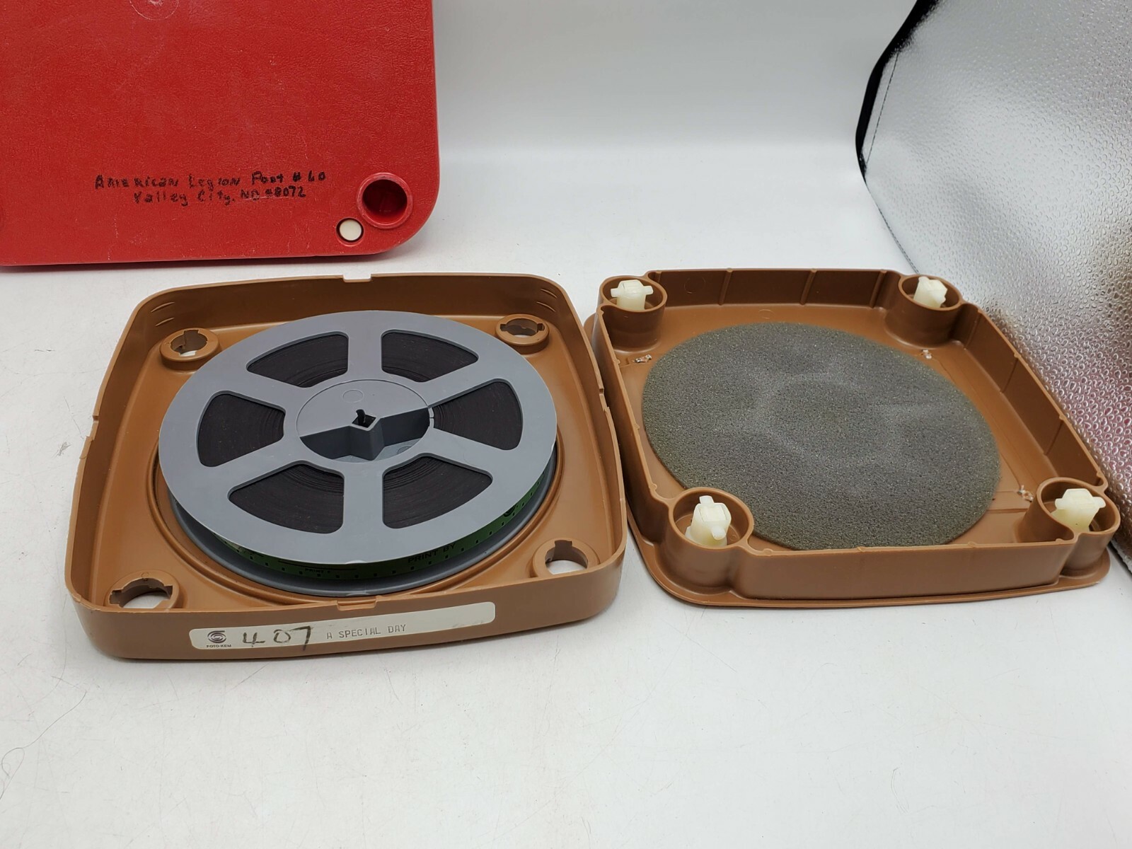 Vintage 16mm Reel Films Reye’s w/ Goldberg Bros Plio Magic Shipping Plastic Box