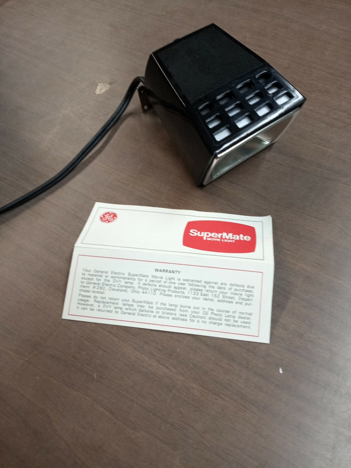 GENERAL ELECTRIC SUPERMATE MOVIE LIGHT MODEL SM-2- TESTED – WORKS (Camera A)