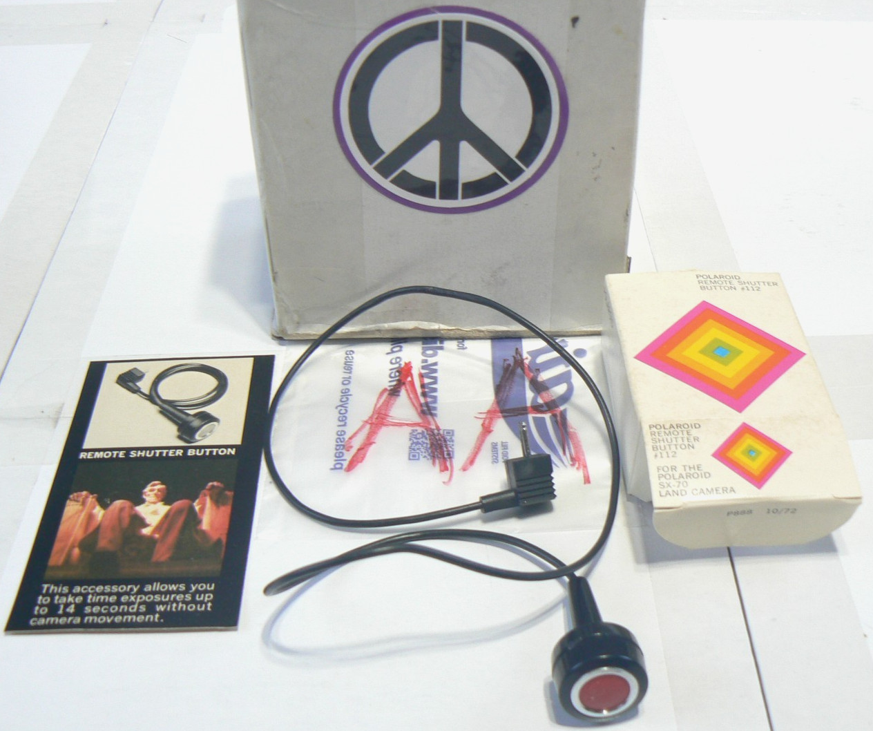 Polaroid Instant SX-70 Camera #112 Remote Shutter Button + Box & Add – TESTED AA