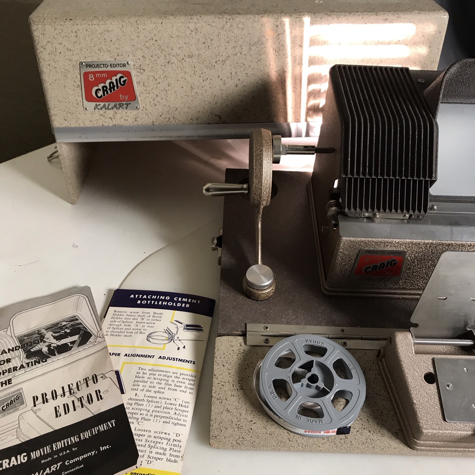 Kalart Craig KE-8 8mm movie film editor / viewer / Splicer, teated, Great workin