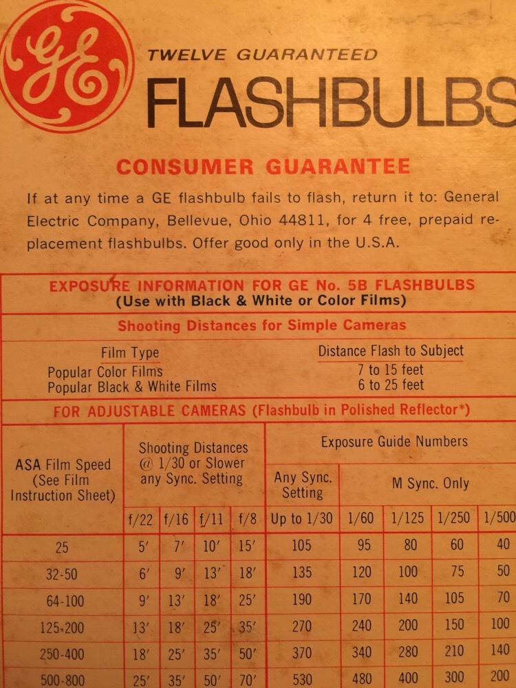 Vintage GE 5B Blue Flashbulbs – Complete Original Box General Electric 12 Bulbs