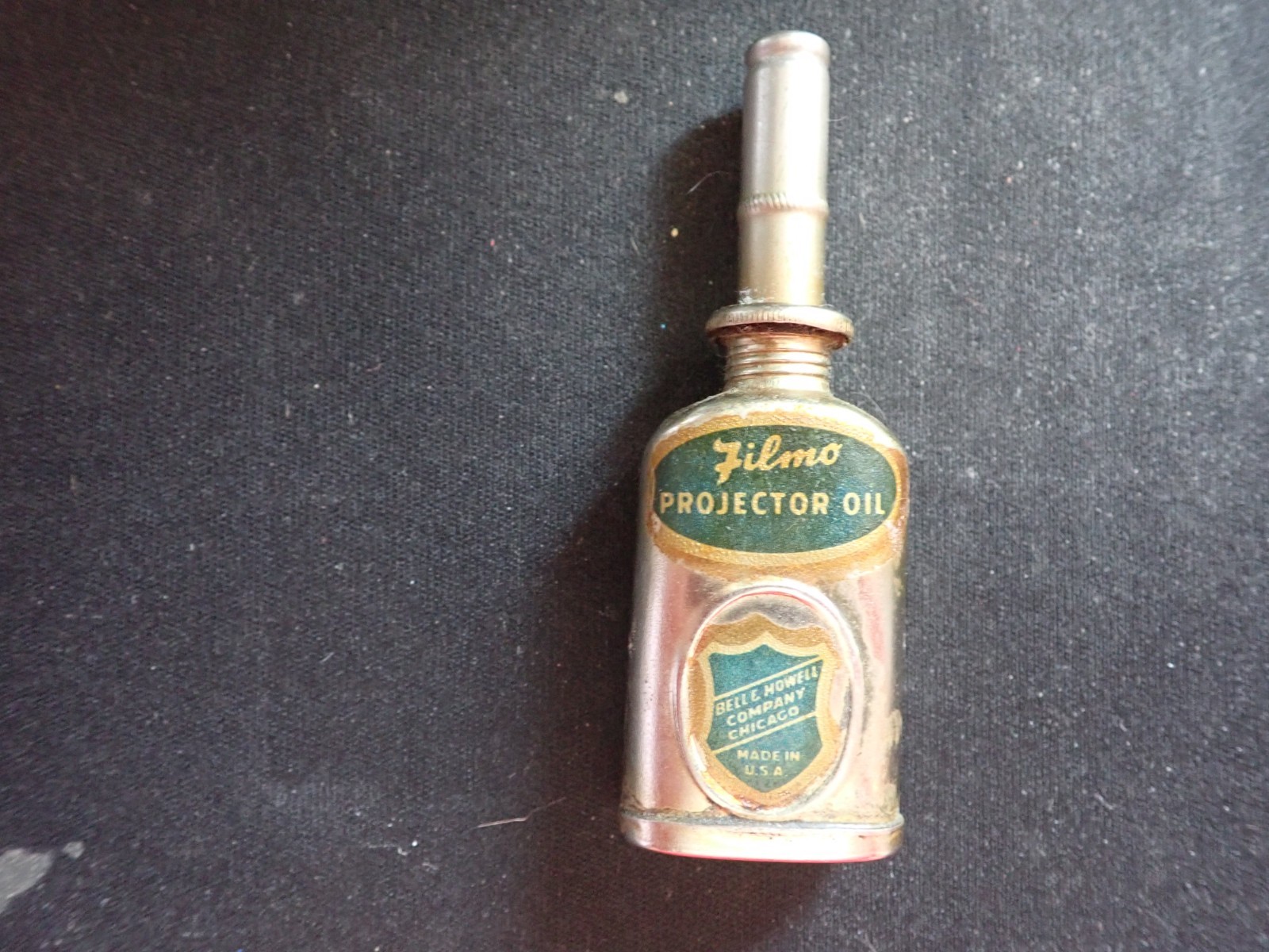 Vtg Bell & Howell Filmo Projector Oil Can w/ Stopper Original Label