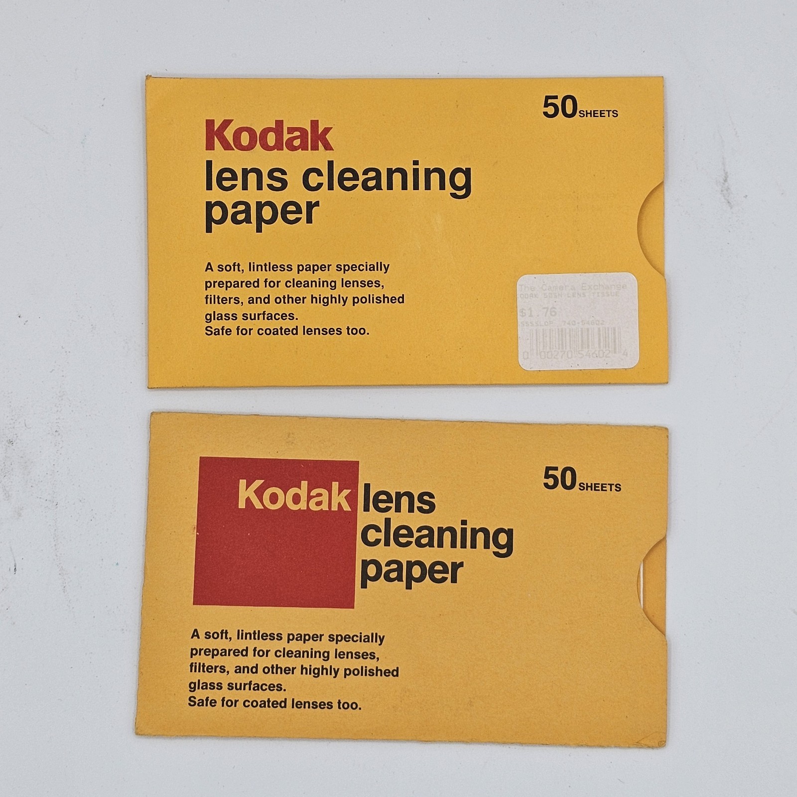 Vintage Kodak Lens Cleaning Paper 50 Sheets Lot(2) Camera Ephemera Opened/Unused