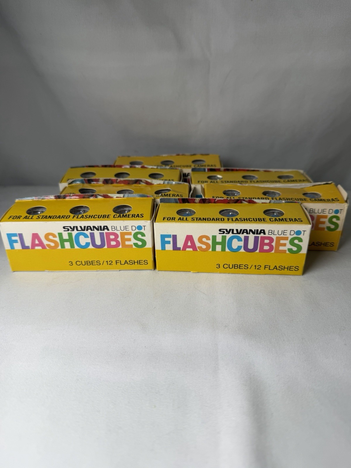 VINTAGE Sylvania Flash Cubes Blue Dot Pack of 3 – 7 Boxes 84 Flashes New!