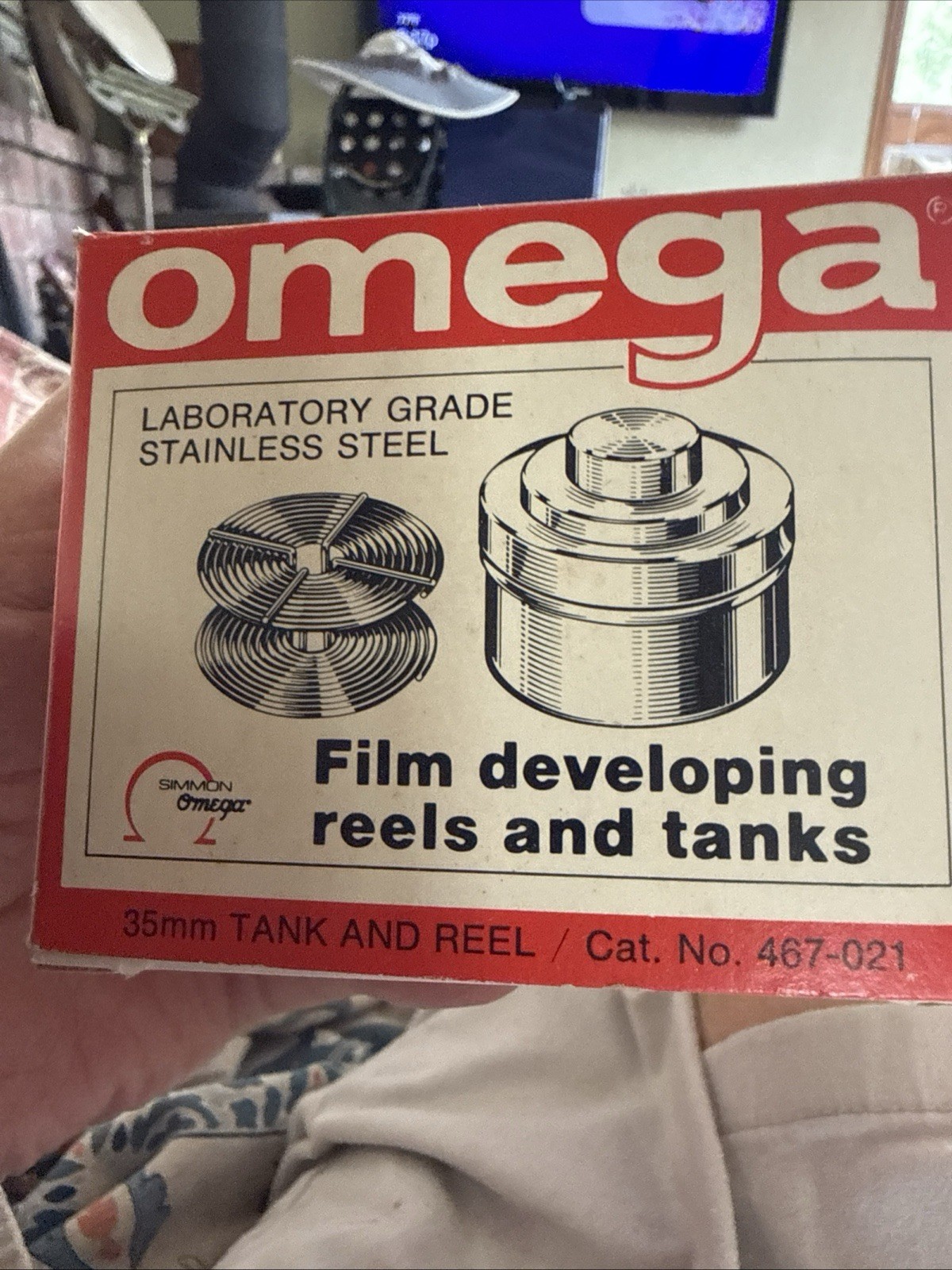 Simmon Omega Stainless Steel 35 Film Developing Tank and Reel NOS