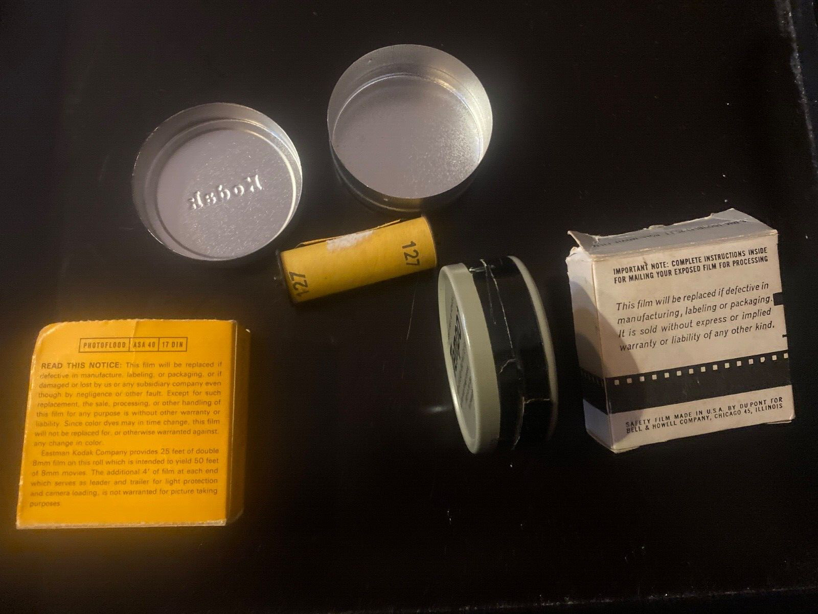 Vintage Film Items, Tempo Bell & Howell, Kodakempty Box, Panchromatic/Lens Gauge