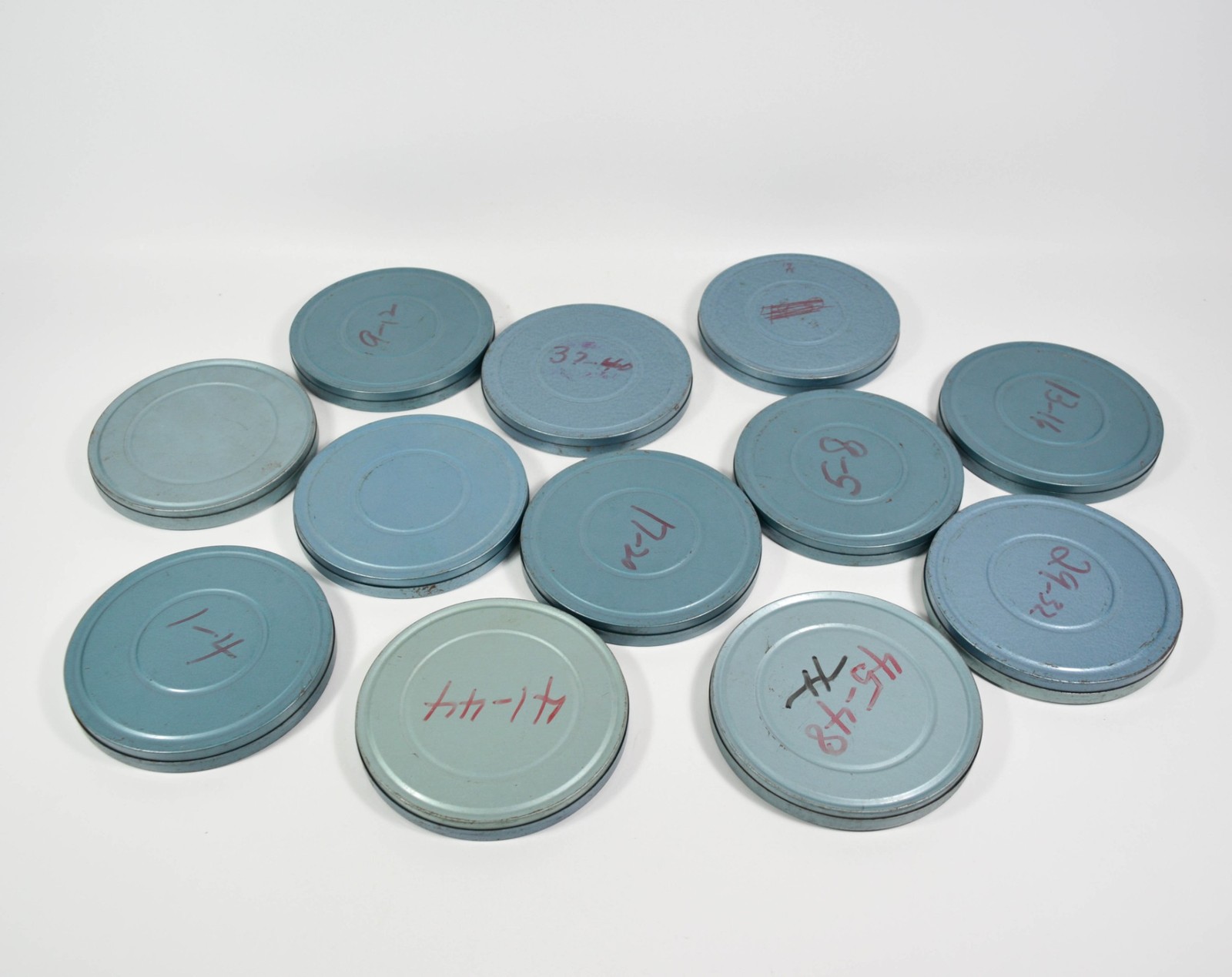 Vintage Metal Terryville Eagle Lock Storage Case w/ 12 Empty Film Reel Canisters
