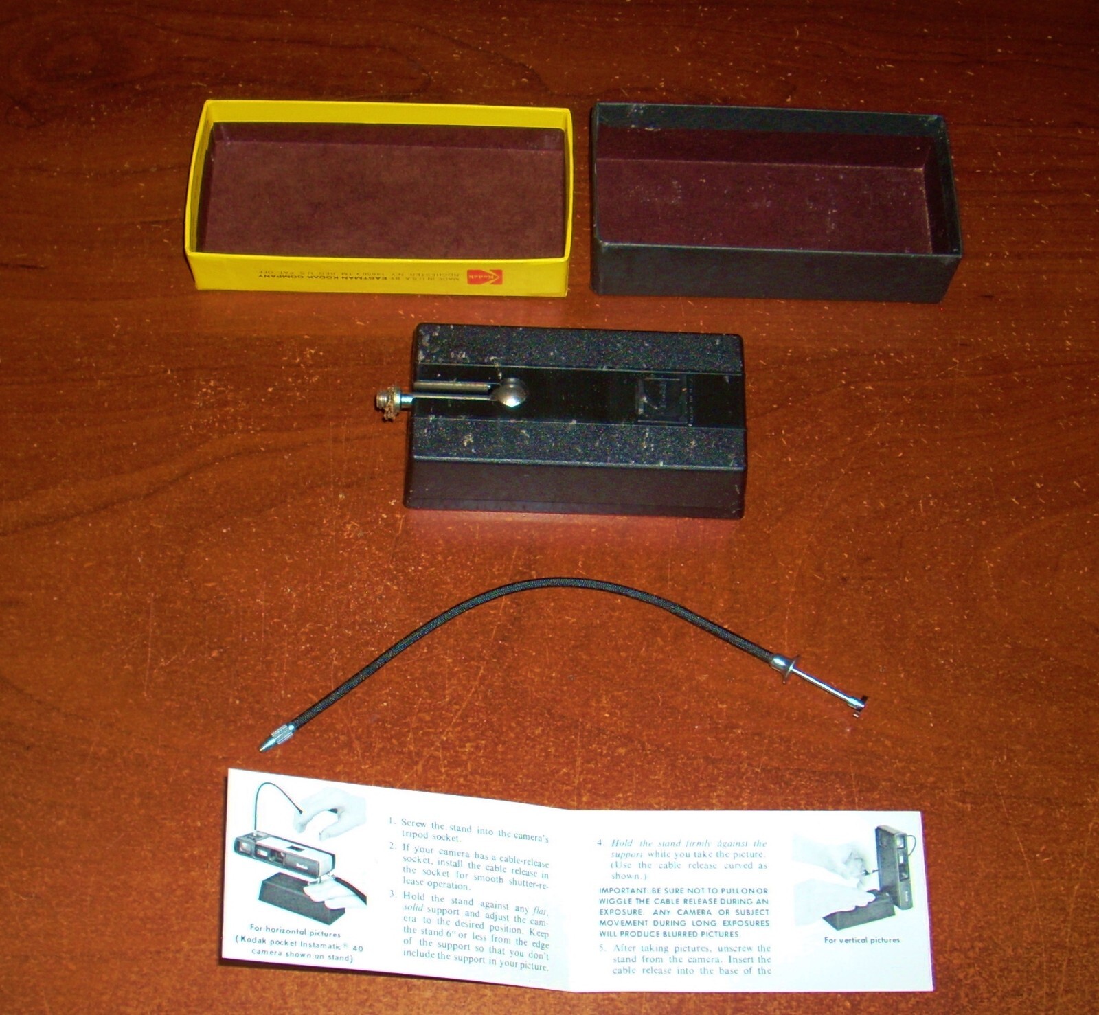 Kodak Pocket Camera Stand Model 2 with Cable Release in Original Box NOS