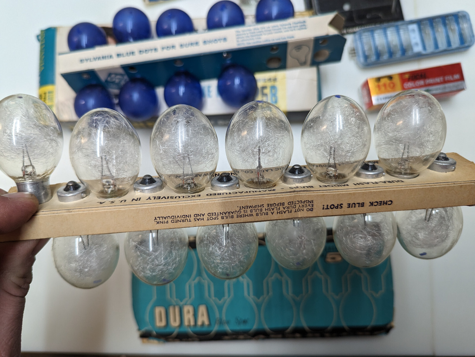 Vinitage Camera Flash Bulb Lot Dura Blue Spot Class M Bar GE