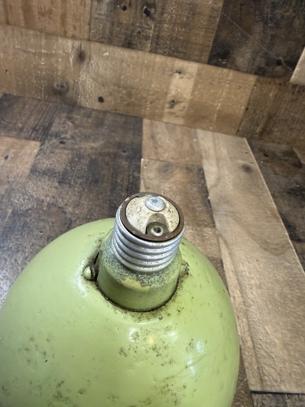 Compco Safeligh Darkroom VINTAGE Green Industrial Light Lamp Repurposed Patina