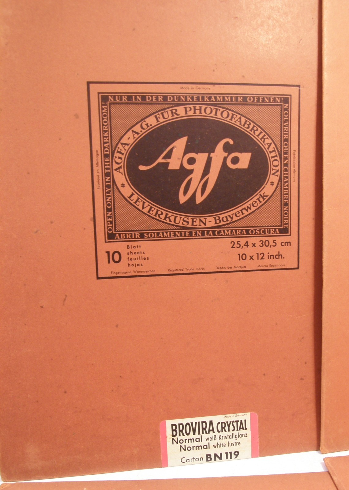 LOT 7 VINTAGE 1950’S AGFA 11X13 EMPTY CARDBOARD PHOTO PAPER ENVELOPES