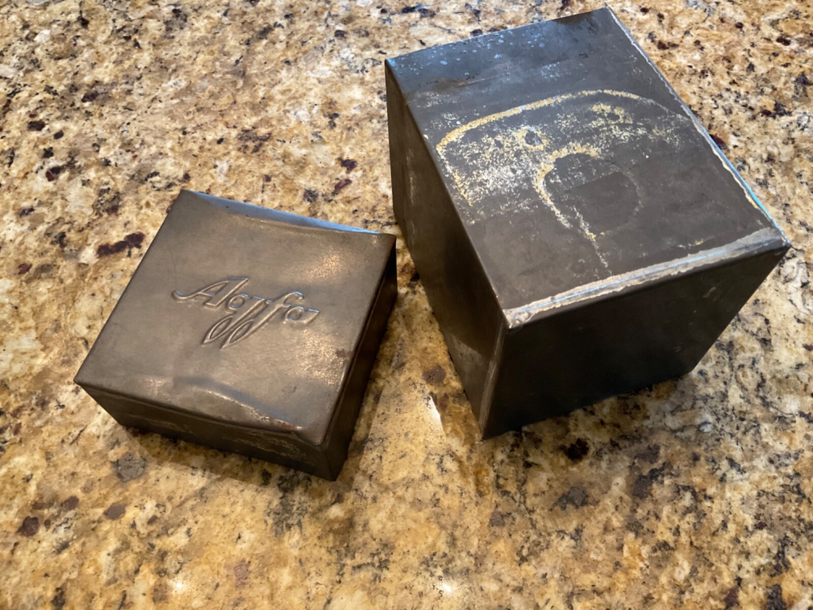 Early Antique Agfa can tin embossed 5.5 “ x 3.5 “