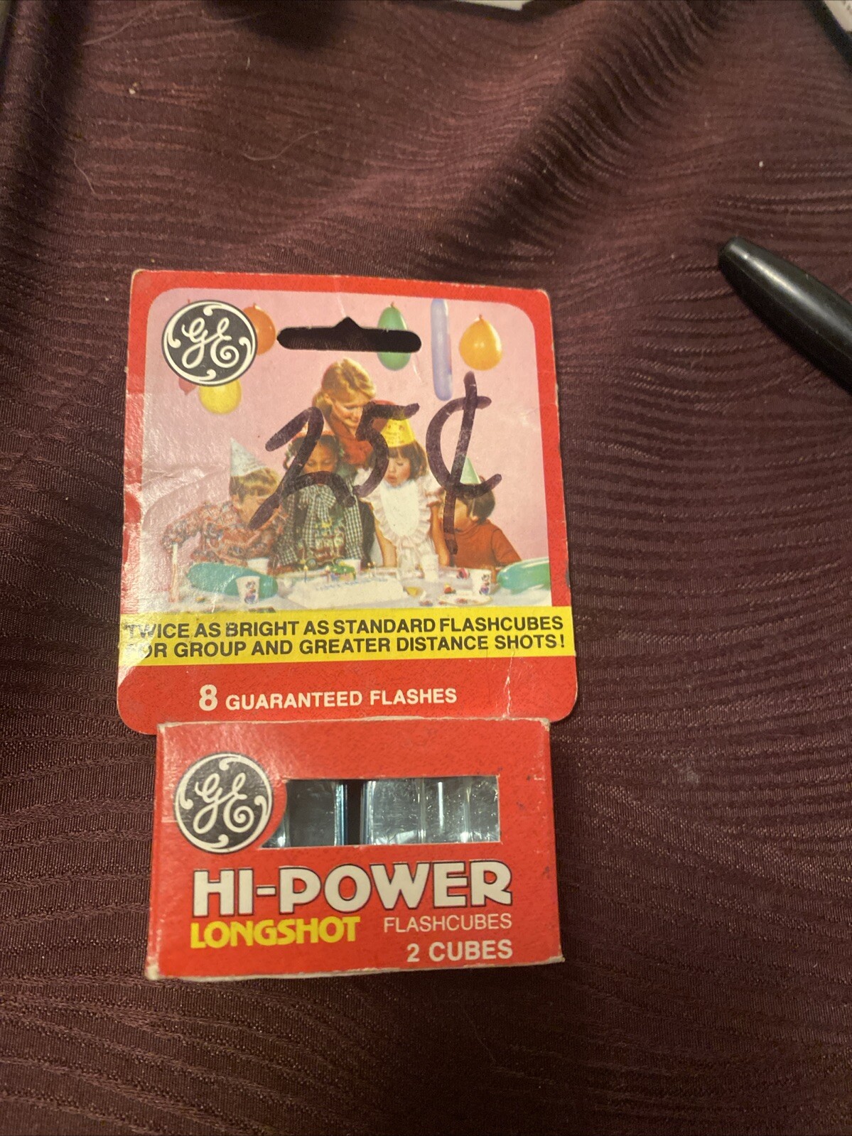 (2) Vintage Flash Cubes GE HI-Power Distance Long-Shot (2) Cubes In Ea BoxUnused