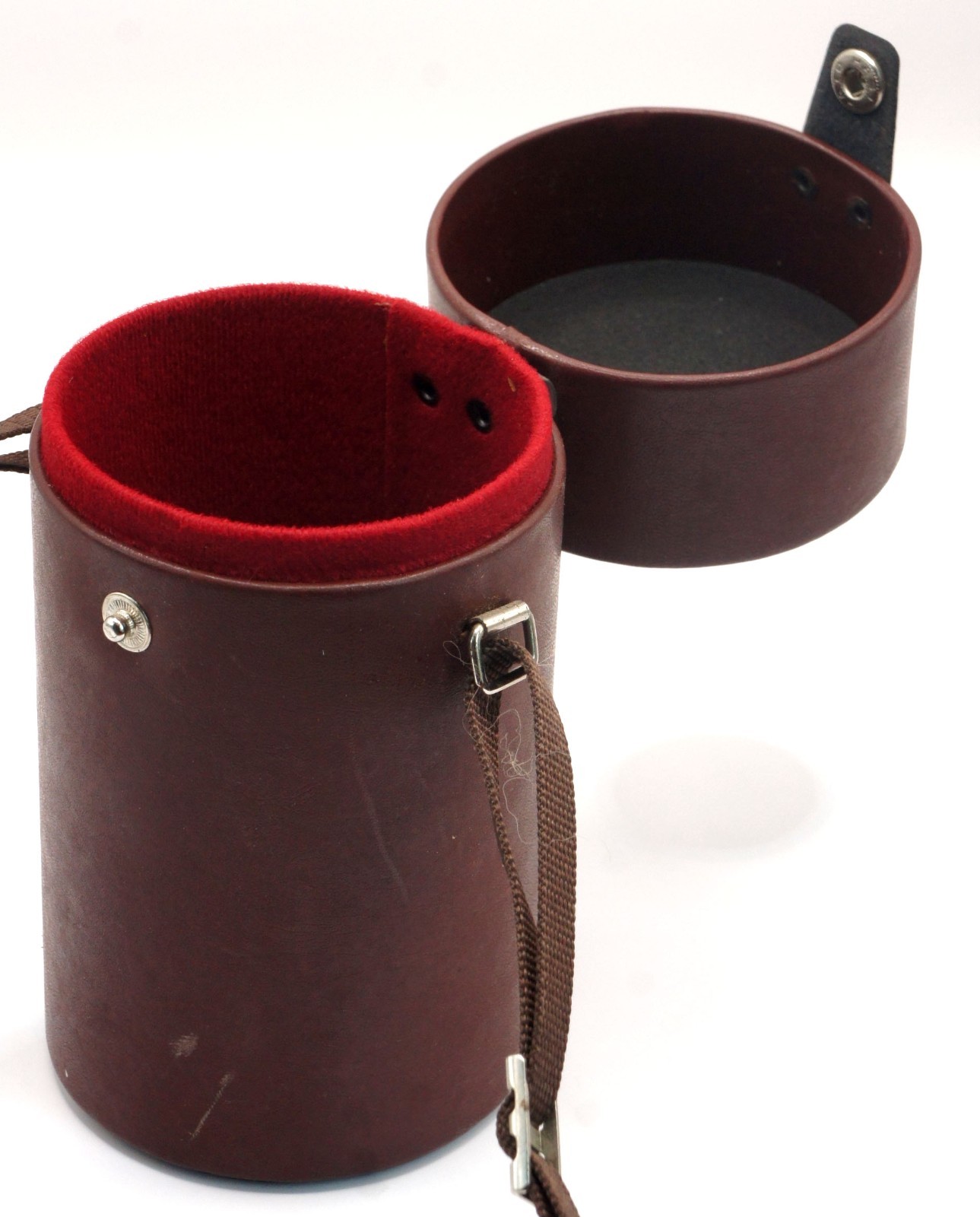 Vintage Carl Zeiss Jena Leather Lens Case Vario-Prakticar 87mm Wide DDR Rare