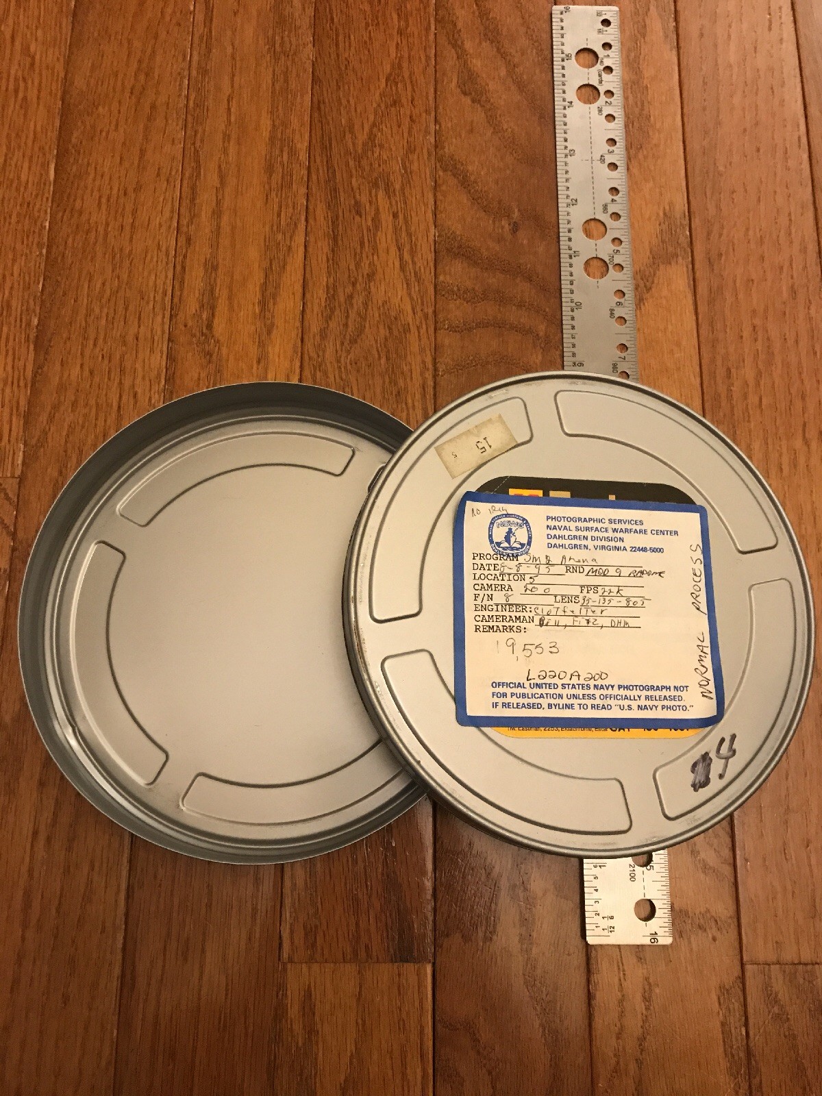 1990’s Vintage US Navy 7” 8mm Metal Film Reel Cans Canisters Cases–EMPTY