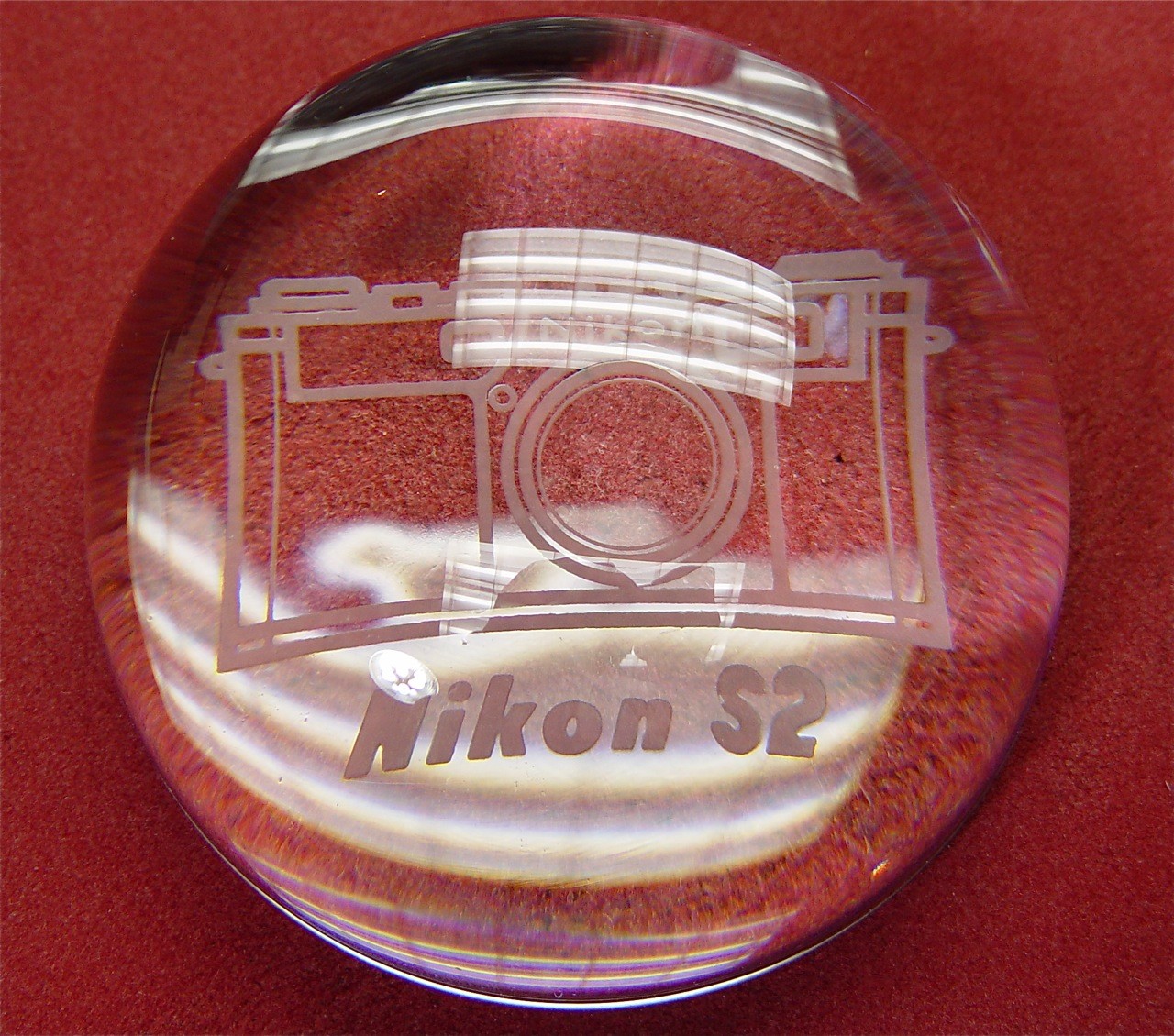 Nikon Rangefinder RF S2 Crystal Paper Weight ……….. Minty / Rare !!