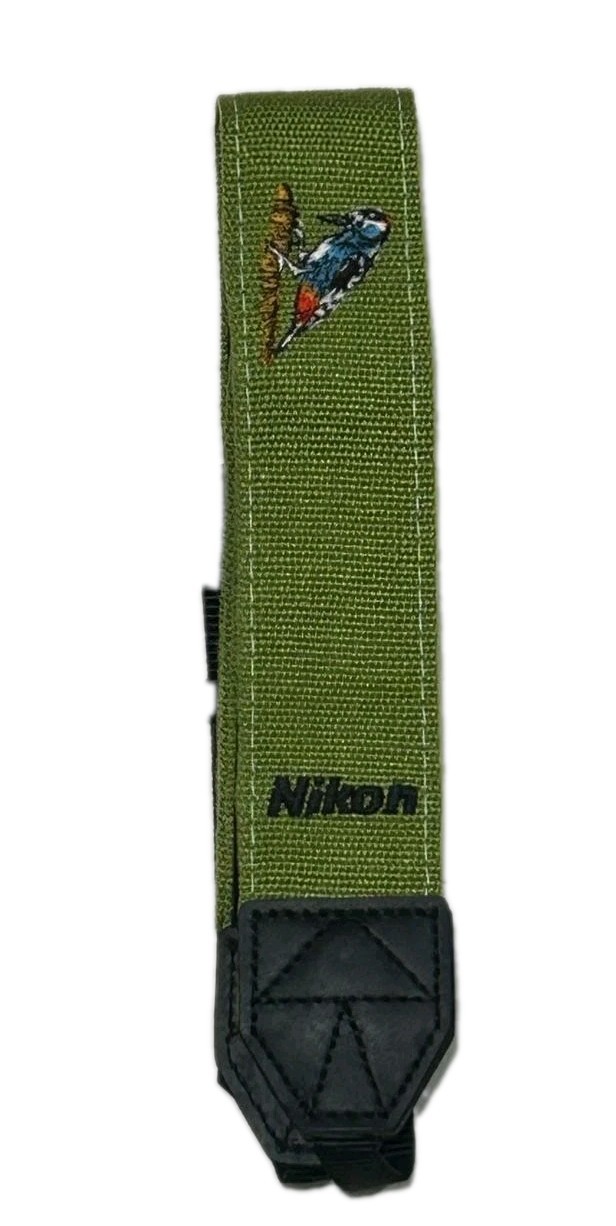 New Old Stock Nikon Professional Bird Embroidery Strap Green Color Collectible