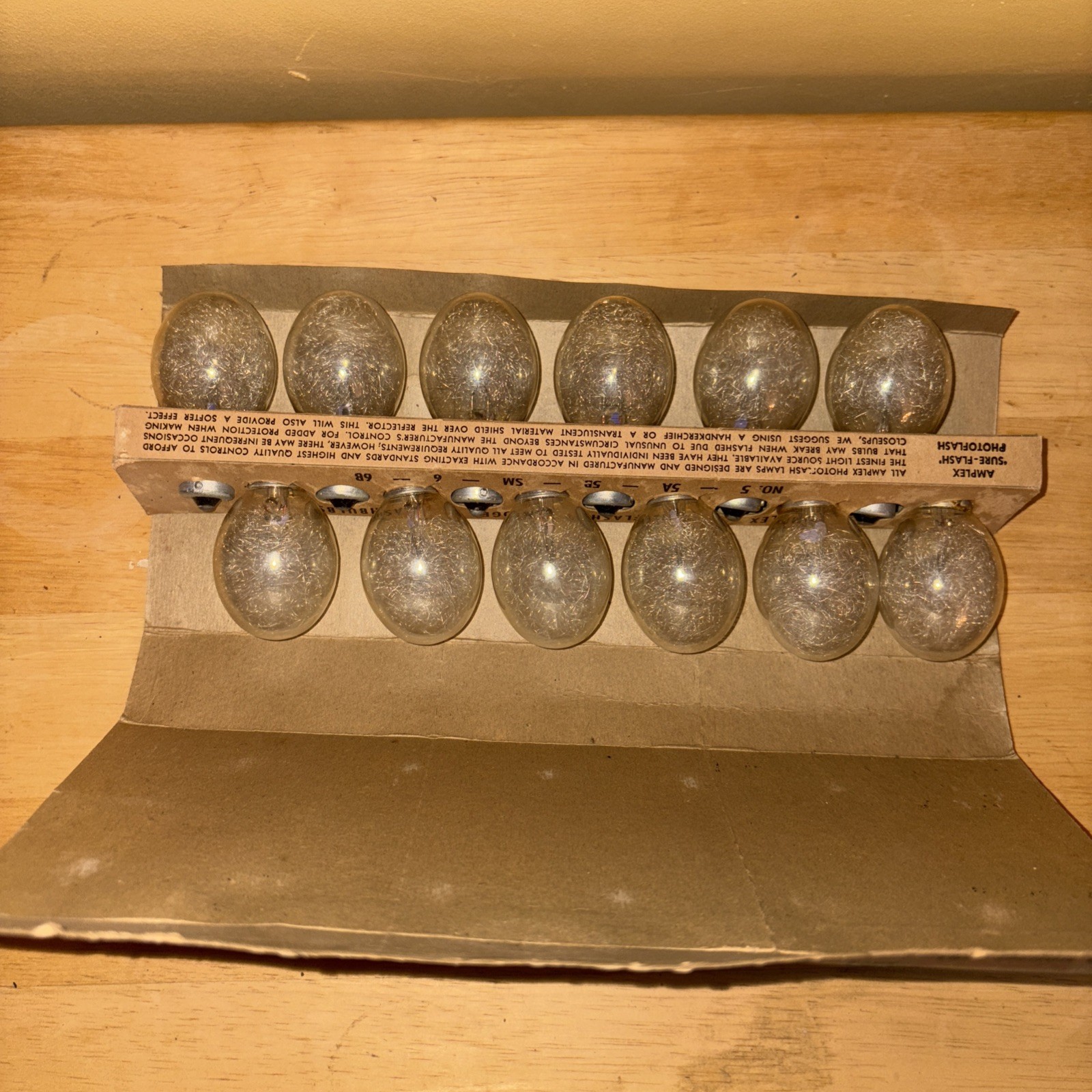 Amplex “Sure-Flash” Photoflash Bulbs No. 5, Class M flashbulbs Dozen Not Tested