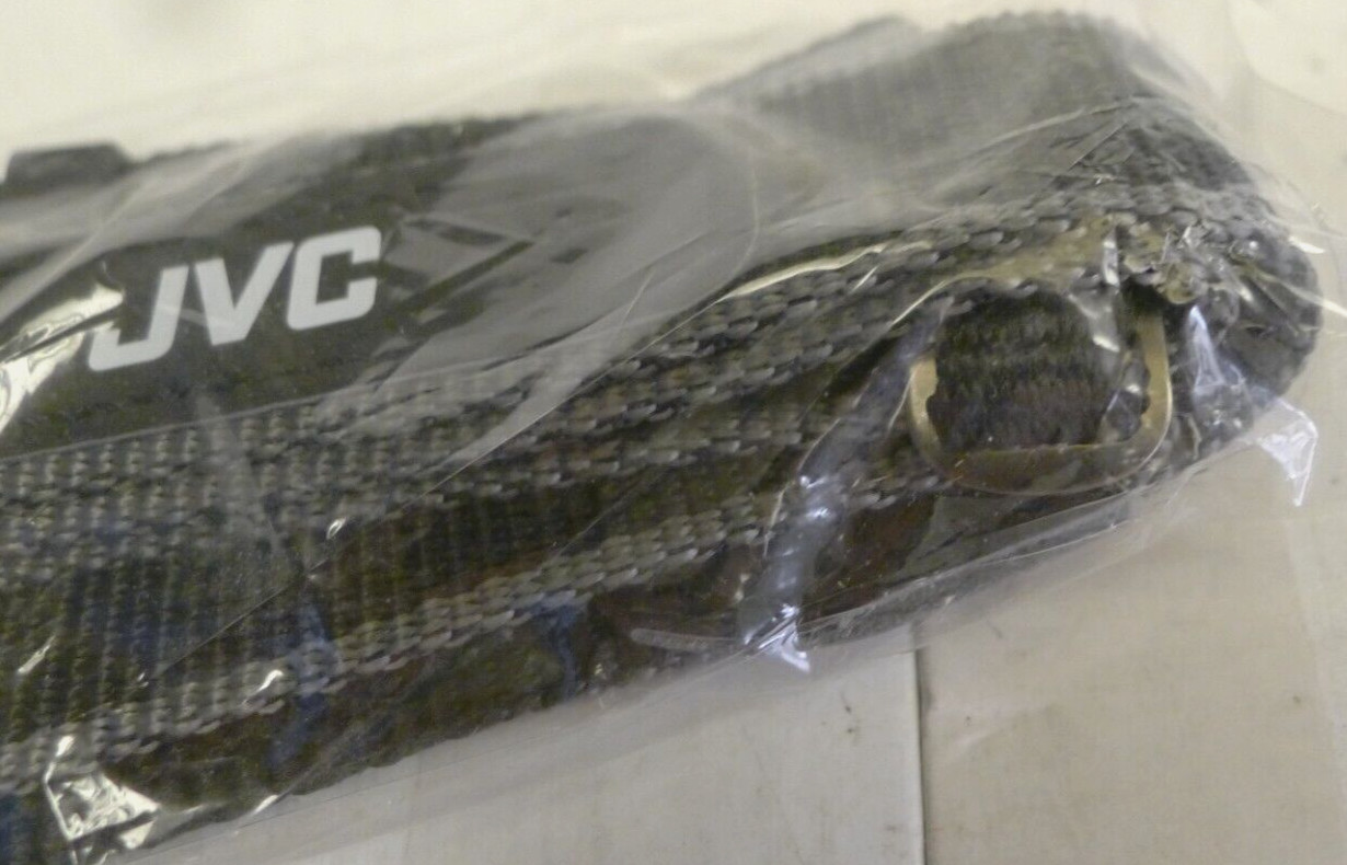 JVC 3/8″ Camera Neck Strap with Metal Buckles – Black & Gray – Vintage – NOS 9AA