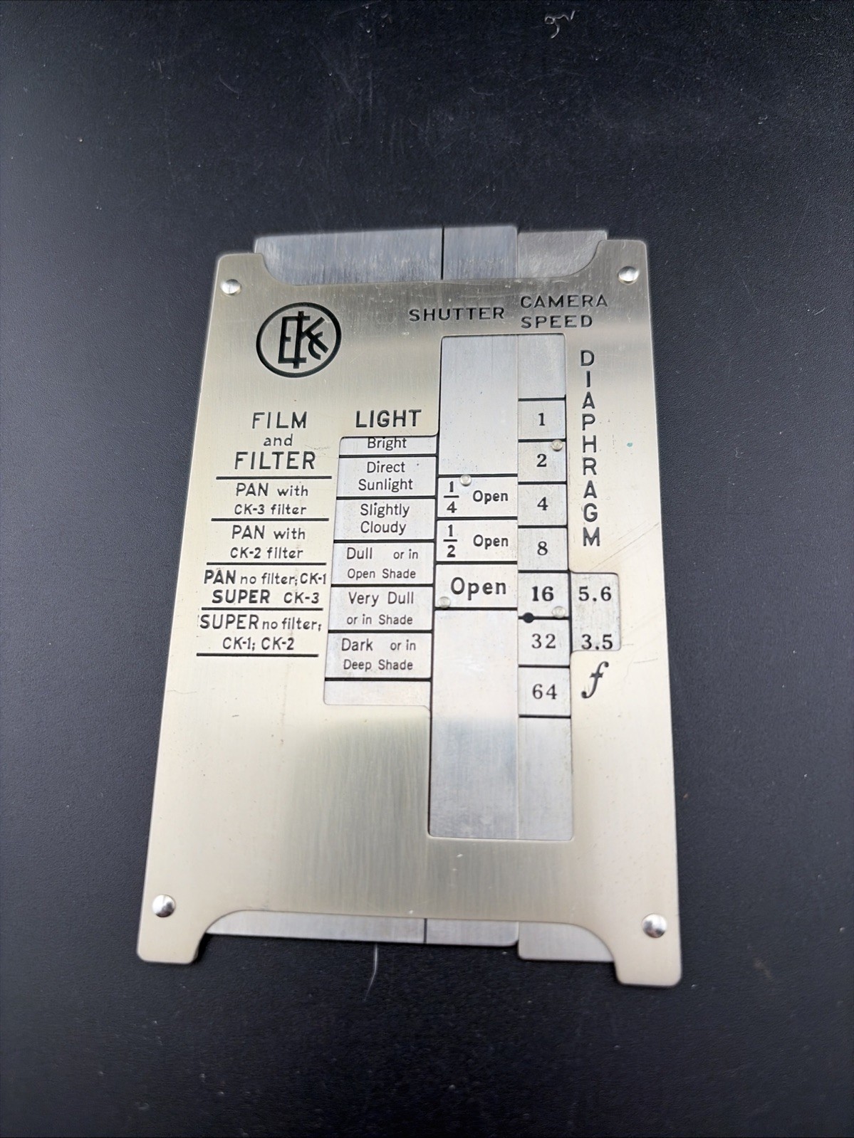 Vintage c 1930s CINE – KODAK Exposure Scale Metal