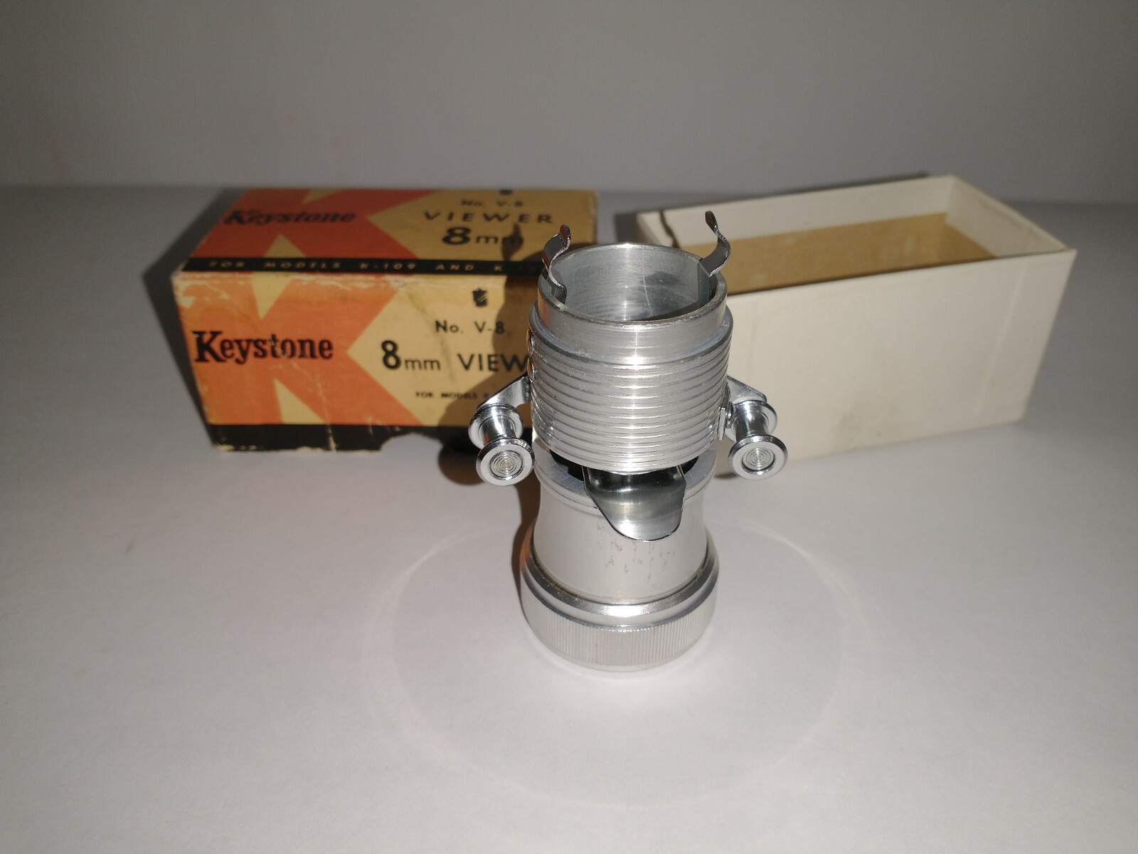 Keystone No. V-8 Viewer for 8mm, In Original Box Models K-109 & K-108 Movie Prop