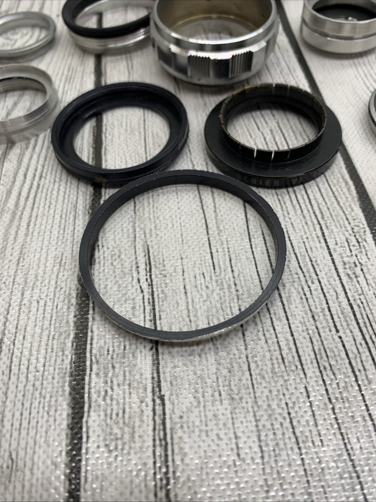 Vintage lot Camera Parts Hoods Caps Lens Adapters 11 pieces