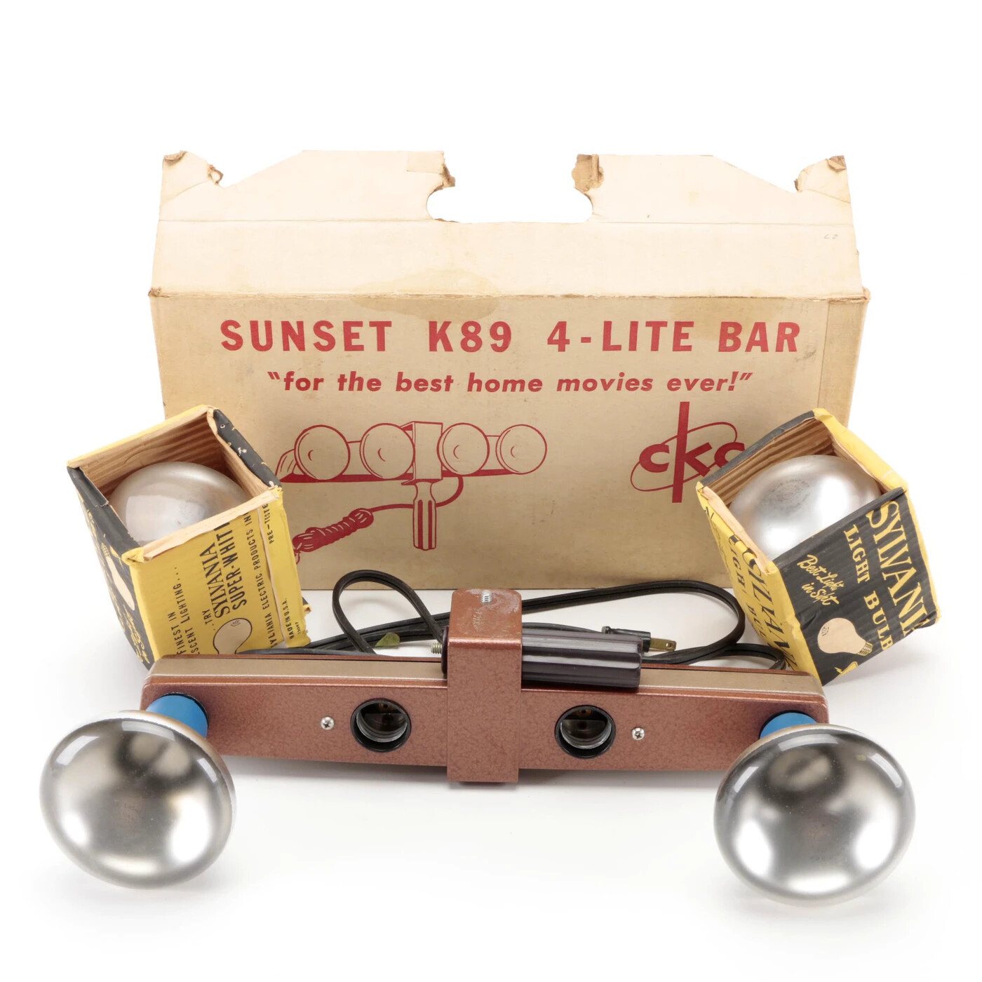 Vintage CKC Sunset K89 Home Movie Light Bar with Four Bulbs