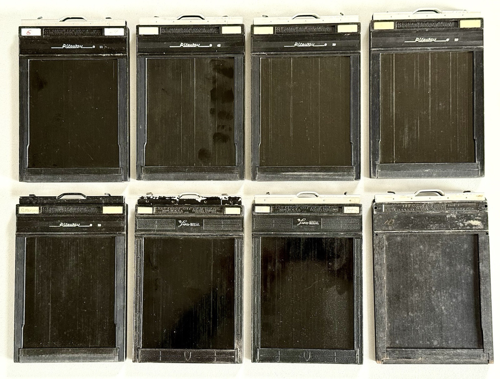 Mixed Lot of 8 Riteway Lisco Regal Graflex 4″ x 5″ Graphic Cut Film Holders 4×5