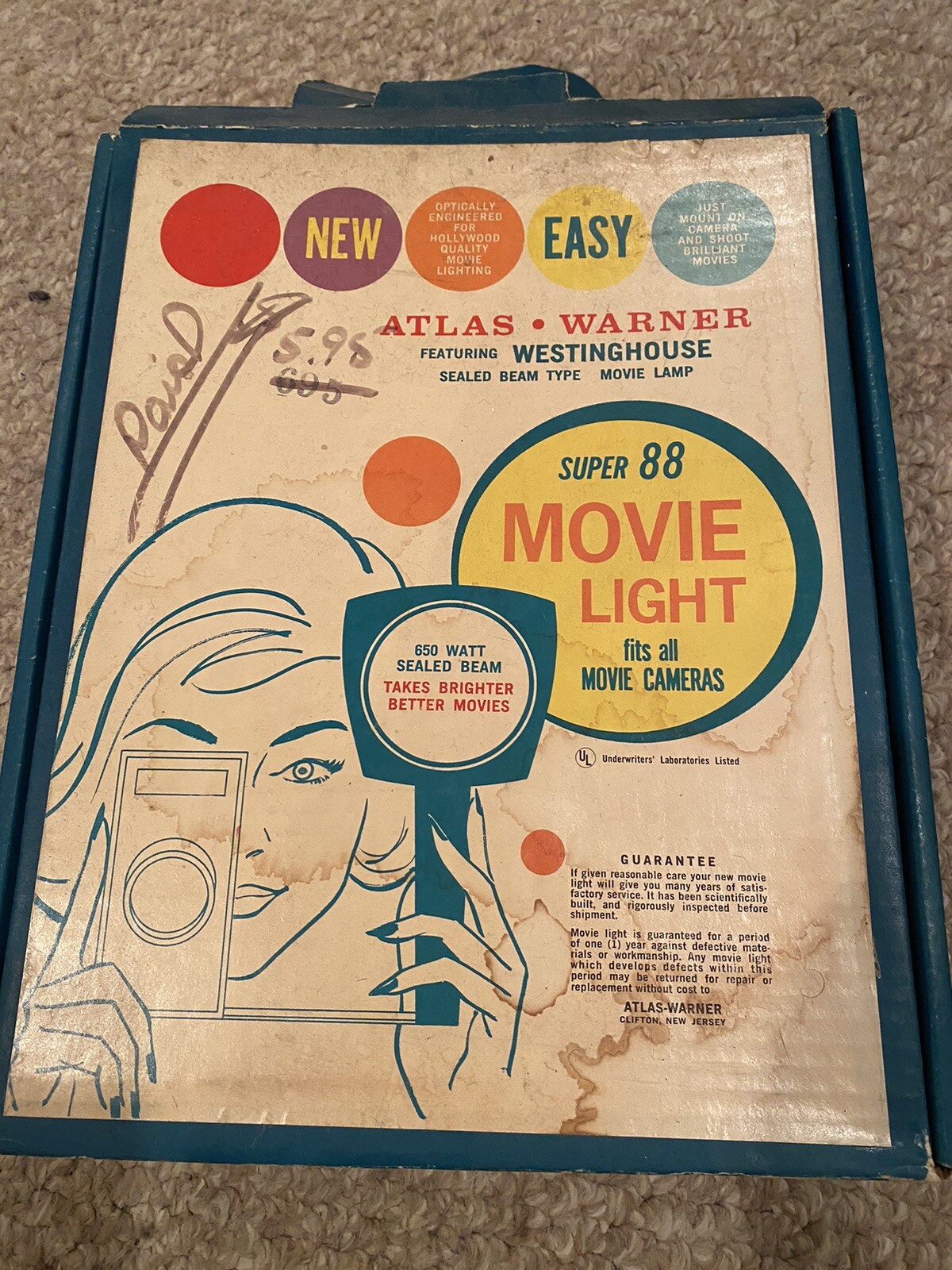 Super 88 Movie Light – With Box Atlas Warner