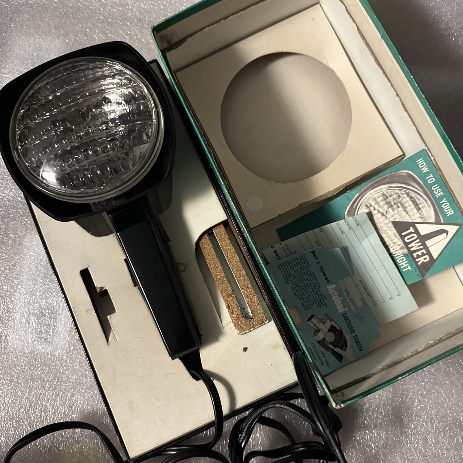 Sears Bright Beam Movie Light Vintage Camera Film Used With Box Tested Works!