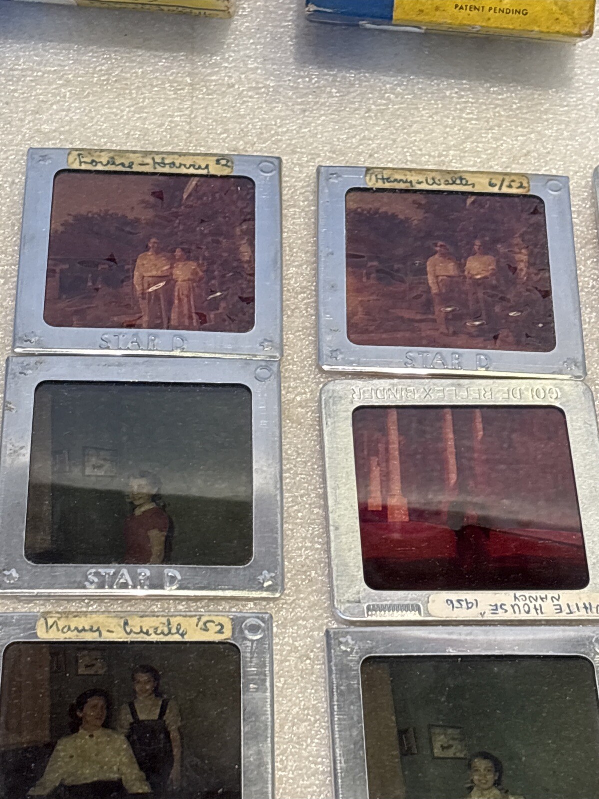 Vtg Lot of 28 Photos From 1950’s In Davidson Star D Slide Binders Beach, Family