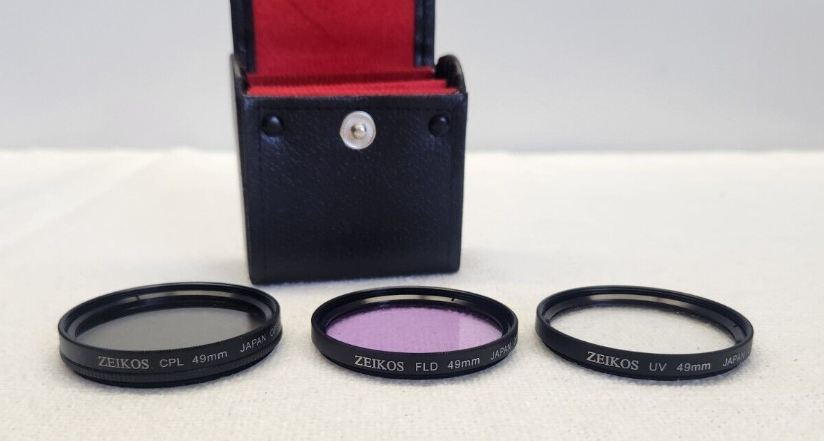 Vtg Lot Camera Lens Filters Zeikos Kodak 49mm 52mm Step Up Rings Old Photography