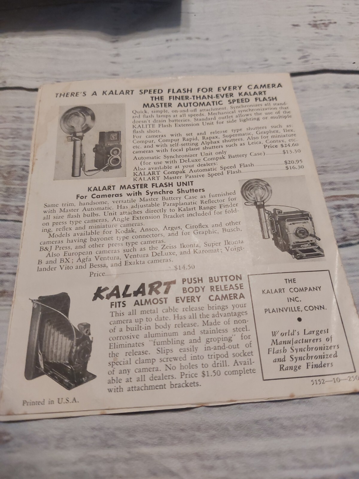 Kalart Speed Flash Safety First De Luxe Compak Original Box 1950’s (O)