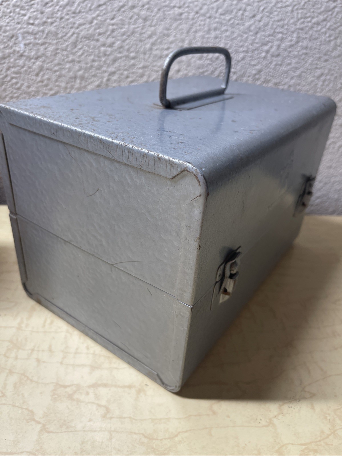 Brumberger Reel to Reel Latch Metal Storage Case + 1 Empty Case & Reel VINTAGE