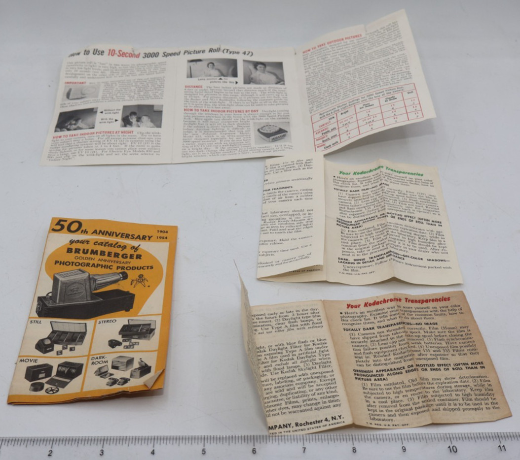 Vintage Polaroid 3000 Speed Picture Roll Instructions + Brumberger 50th Annivers