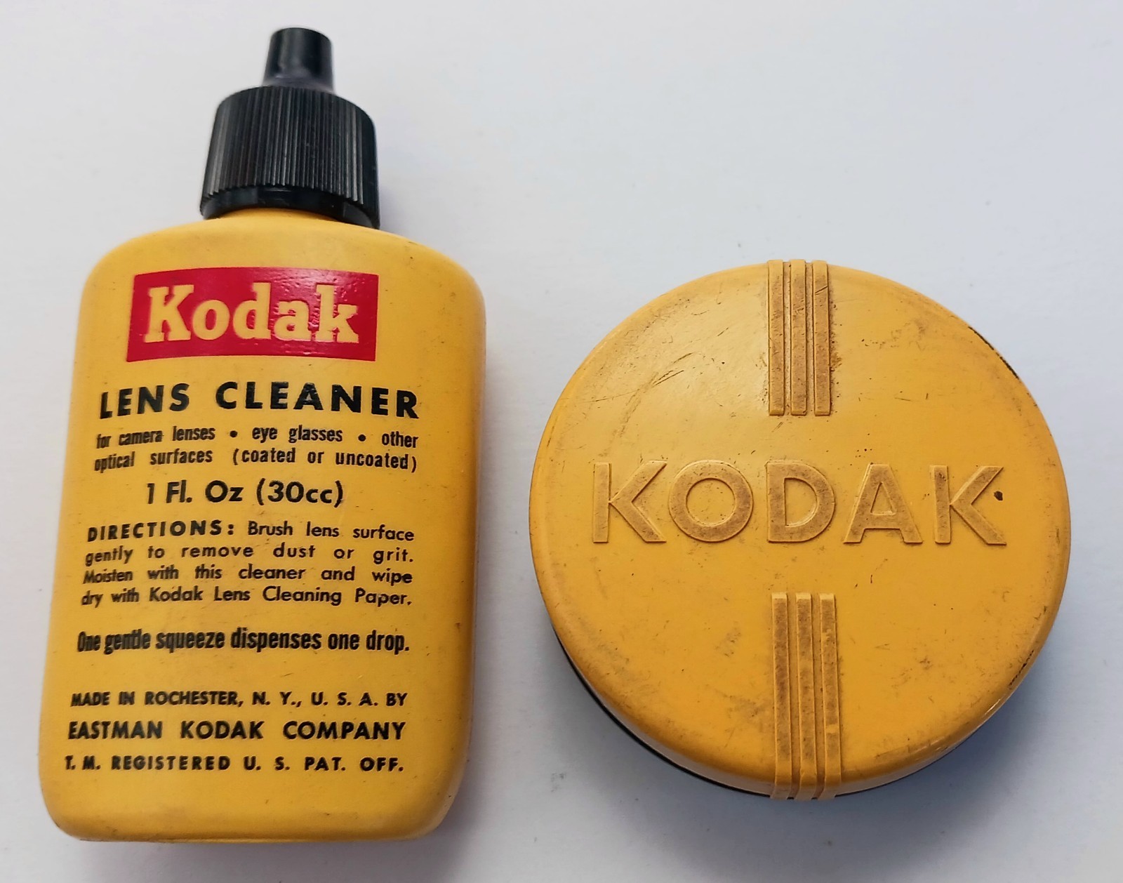 Kodak Lens Cleaner Bottle Original Vintage USA Bottle Dispenser Kodak Lens Wipes
