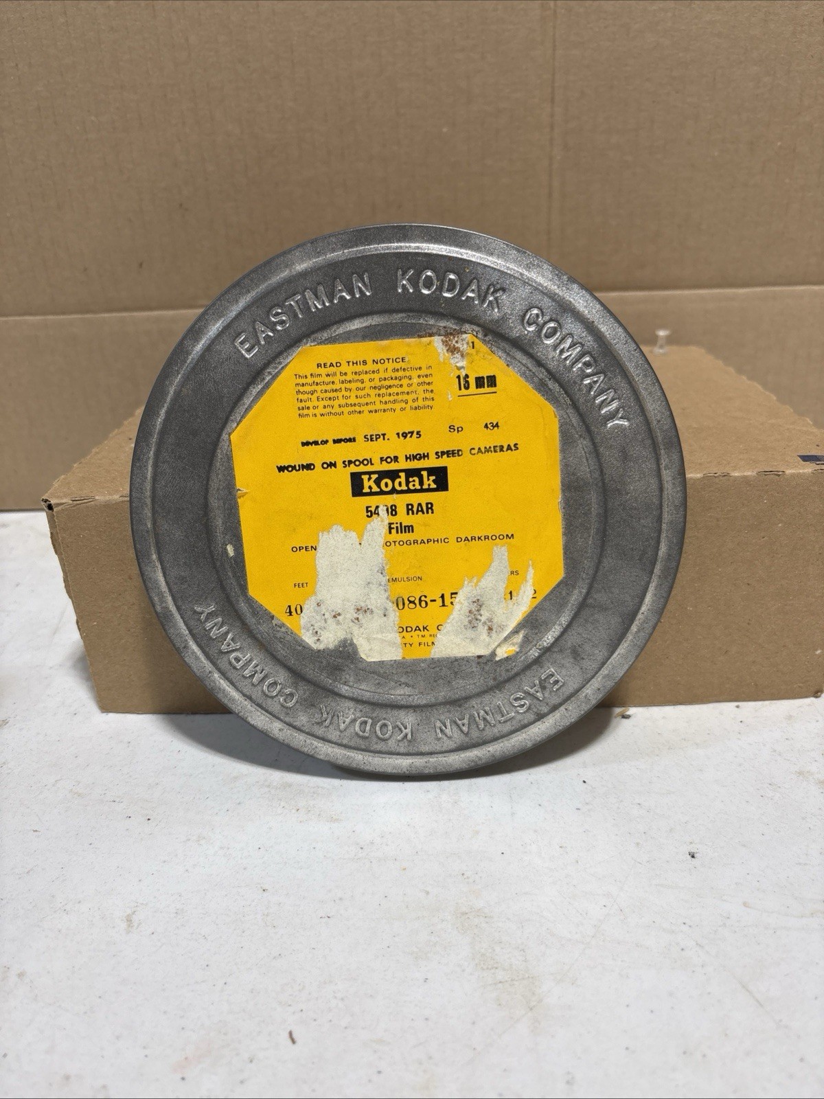 Vintage Eastman Kodak Metal Film Reel Canister Case Empty 7 Inch