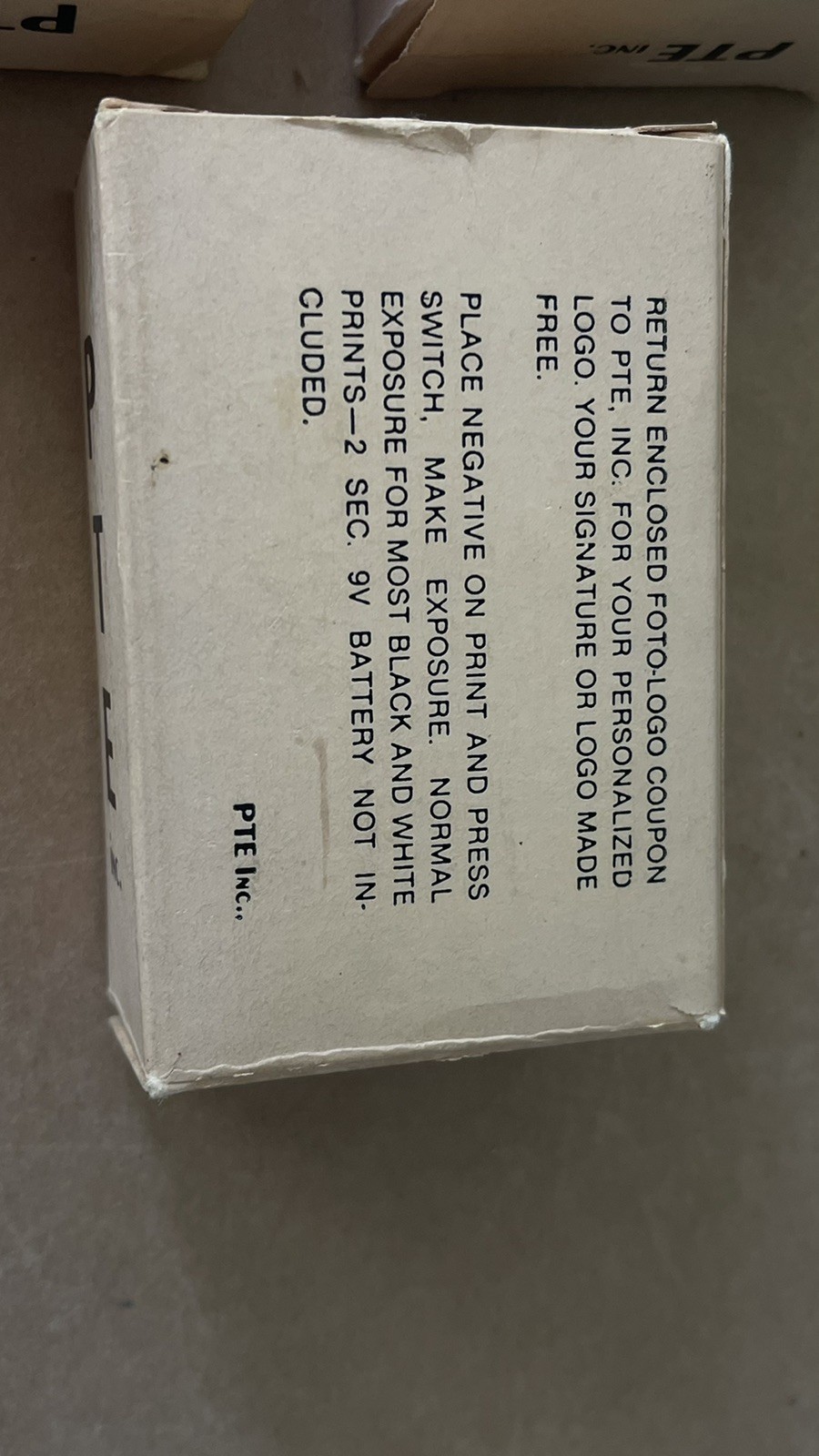 3 Vintage Foto Logo PTE Accessory Part Papers Unidentified Item Original Box NOS