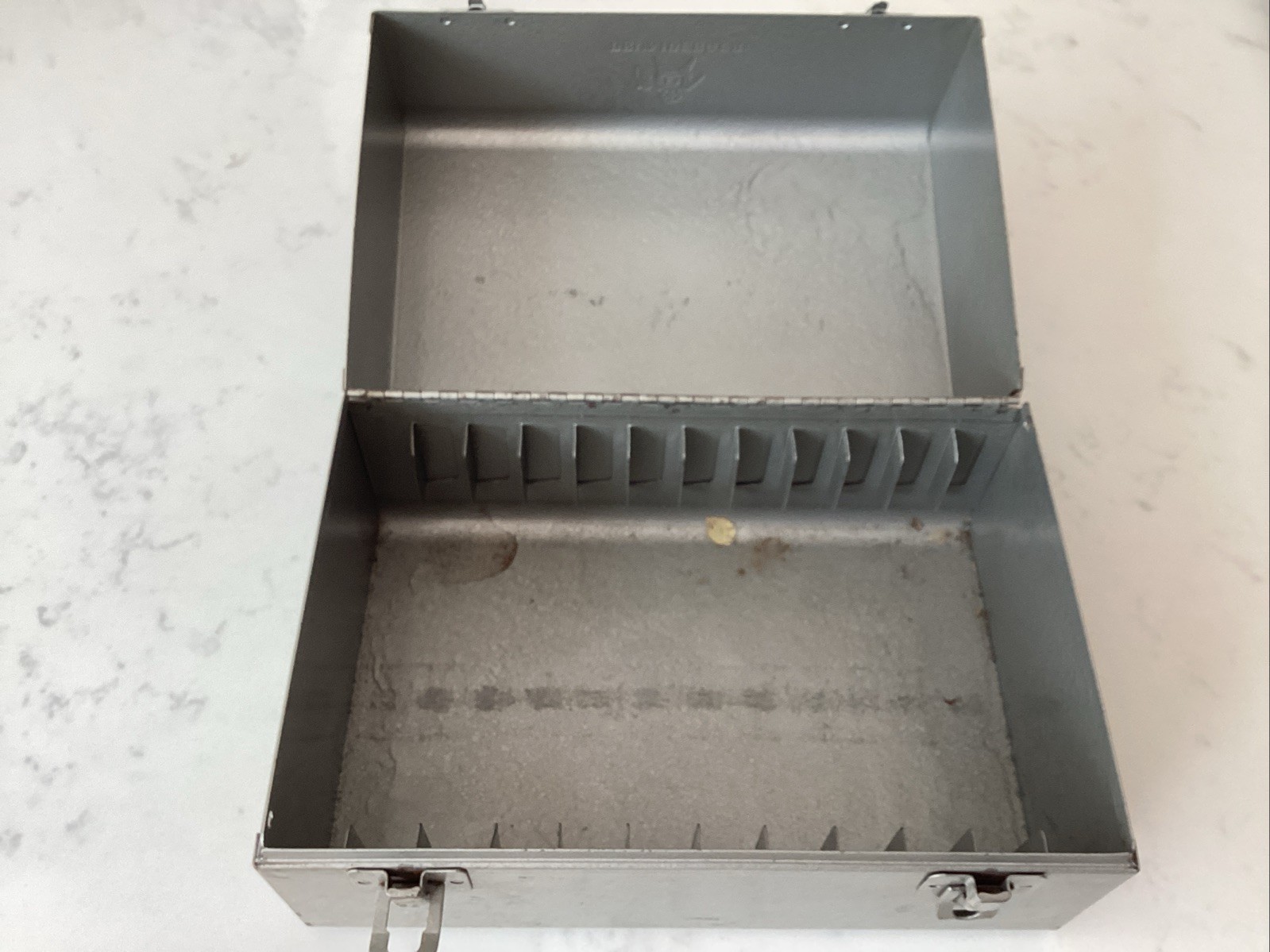 Vintage Brumberger 12 Slot 8mm Film Reel Metal Canister Case Old Empty