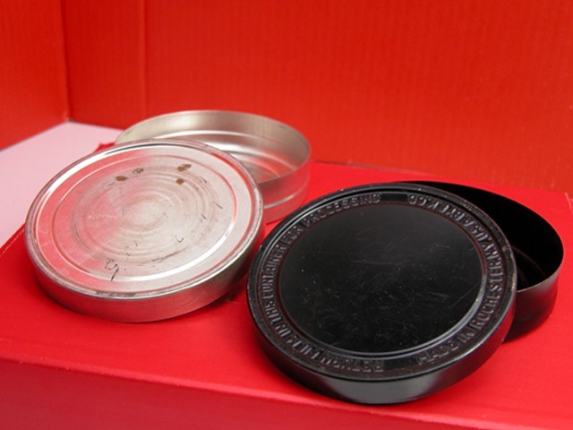 Lot Of 2 100 Foot 16mm FILM CANS Kodak Bolex For Arri Scoopic Aaton Filmo