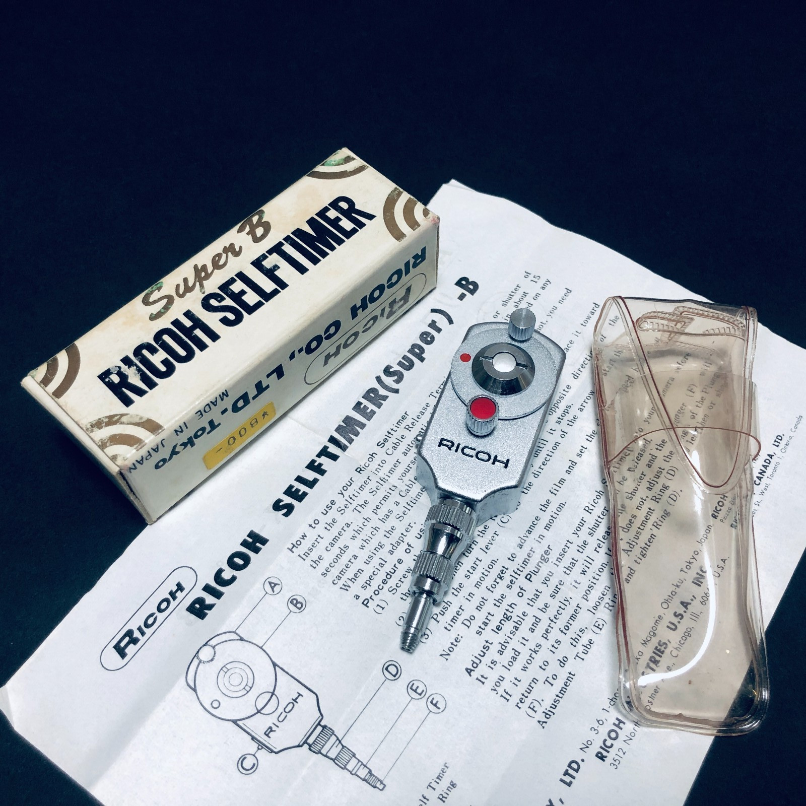 Super Rare 🍙Mint w/Box🍙 Ricoh Self Timer Super B Vintage Mechanical from Japan
