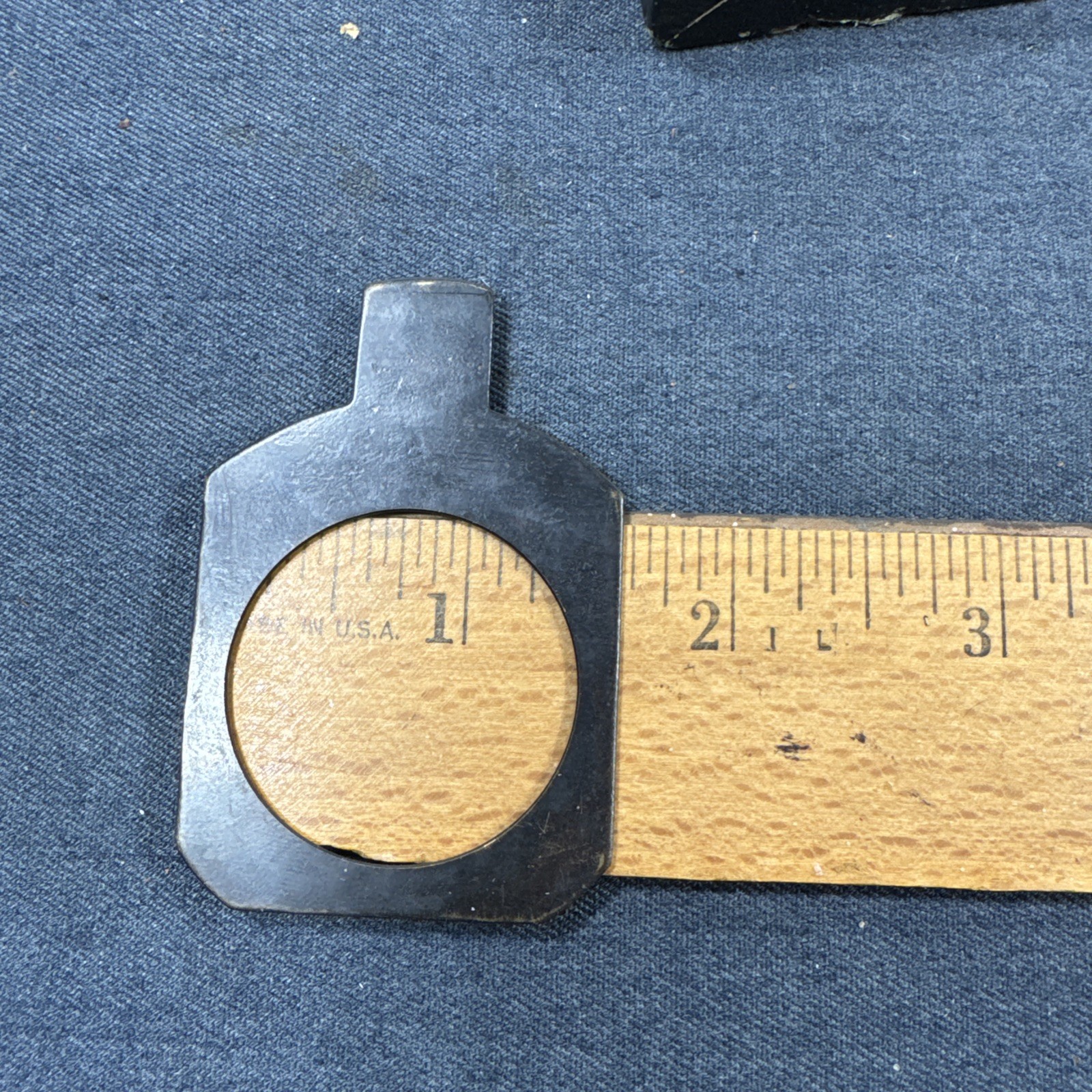 Set of 4 Brass 40mm Waterhouse Stops for Antique Petzval Lens in Leather Case