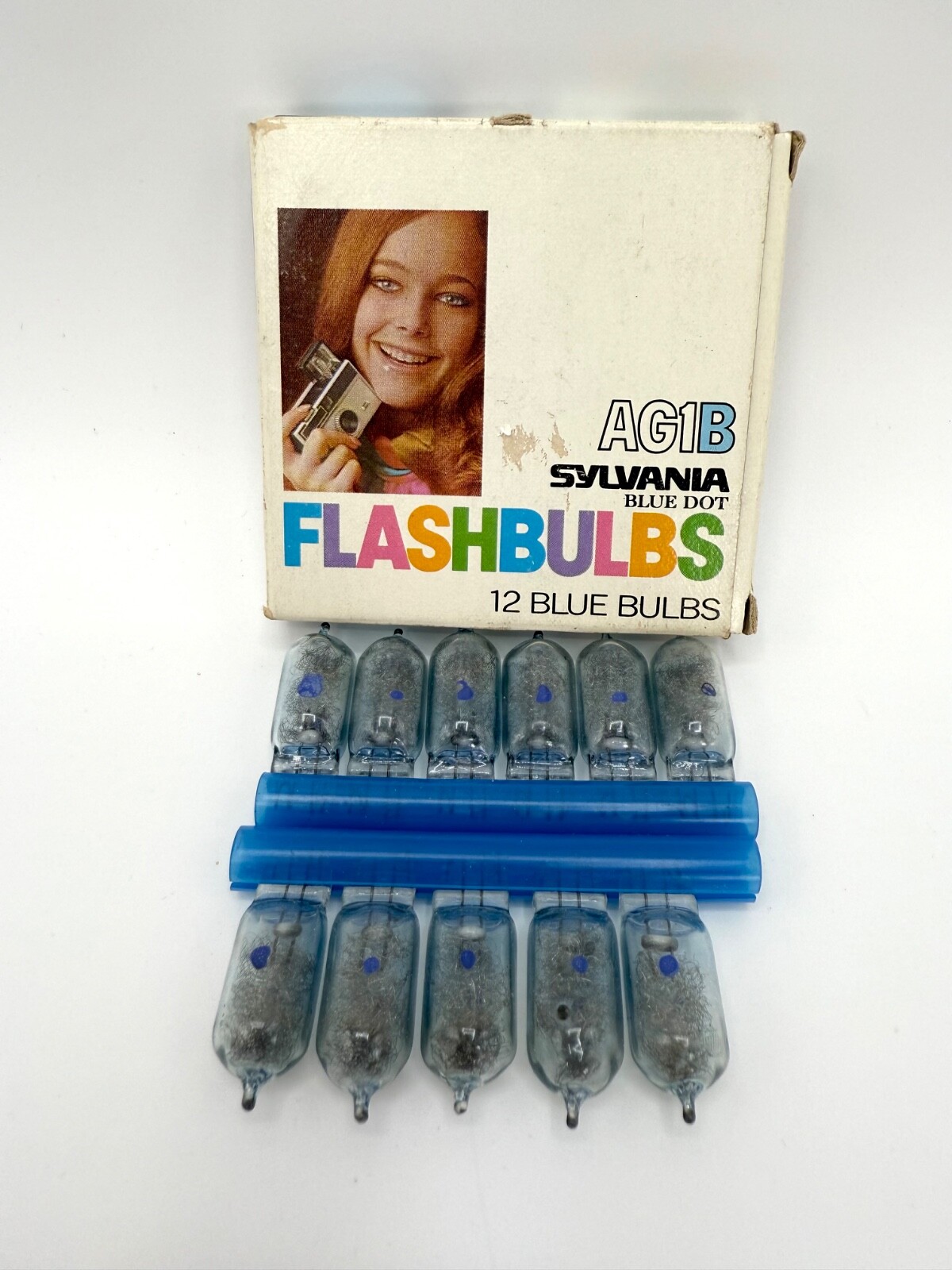 Sylvania Blue Dot Flashbulbs AG1B Box of 11 Blue Bulbs – Teen Box Cover Version