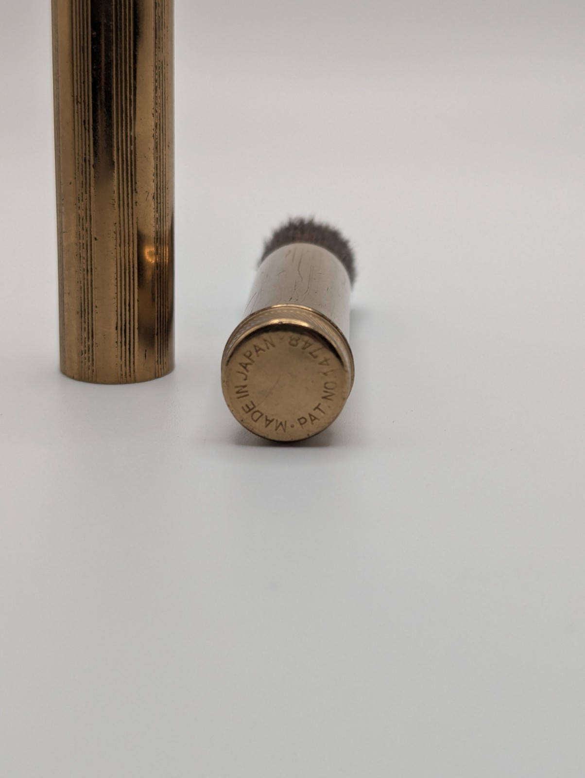 Vintage Brass Retractable Camera Lens Brush