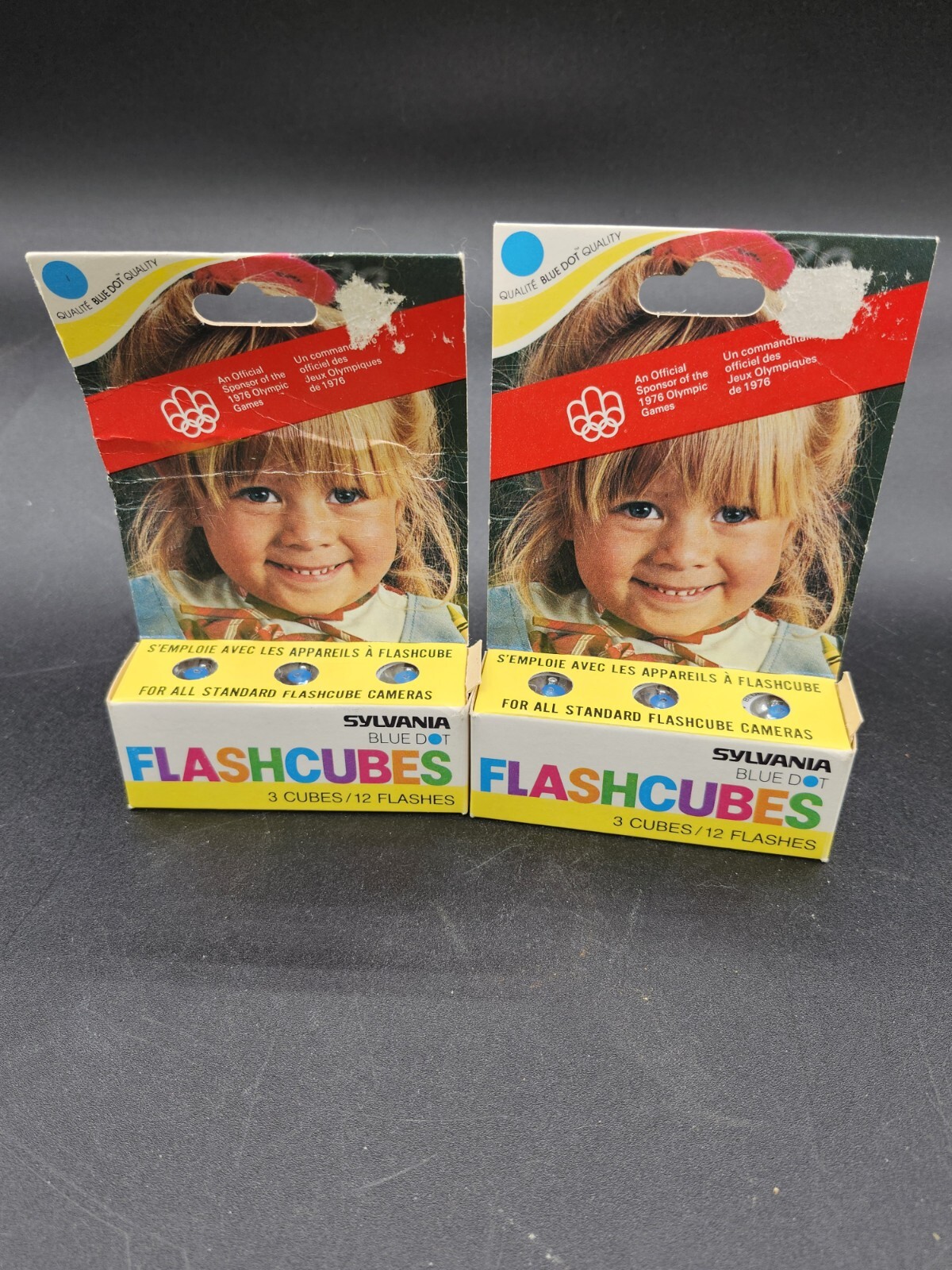 VINTAGE 1970s NOS UNUSED SYLVANIA BLUE DOT FLASH CUBES 6 CUBES 24 SHOTS