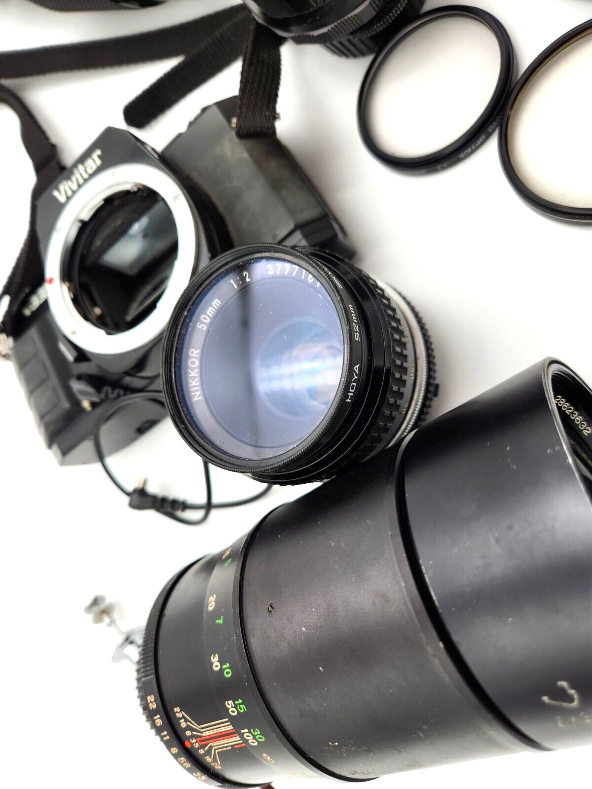 Lot Photo equipment Nikon, Ashai, VIvitar LENSES, filters, meter, etc. Vintage