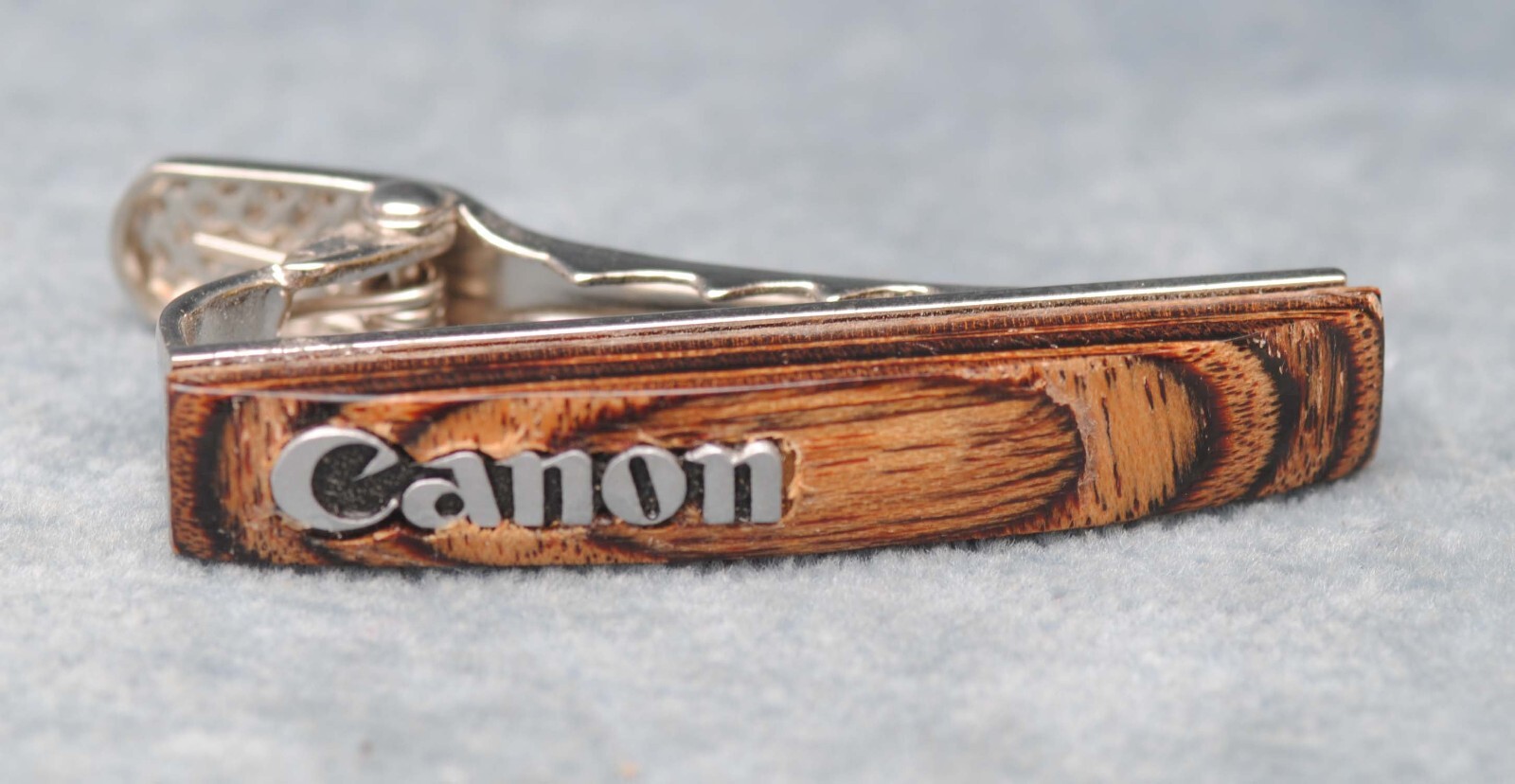 WOOD AND METAL CANON CAMERA TIE CLASP