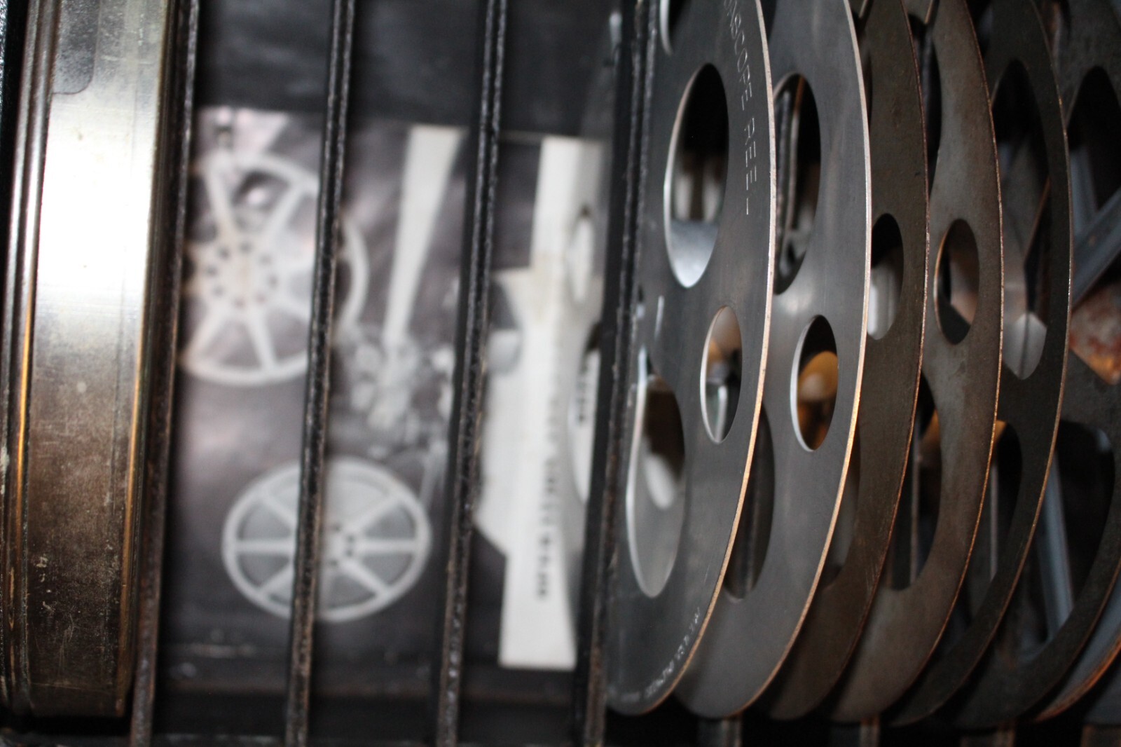 Vintage Movie 12 Reel Case Box w/ 4 Unique Reels & 2 Cases – Good Vtg Condition