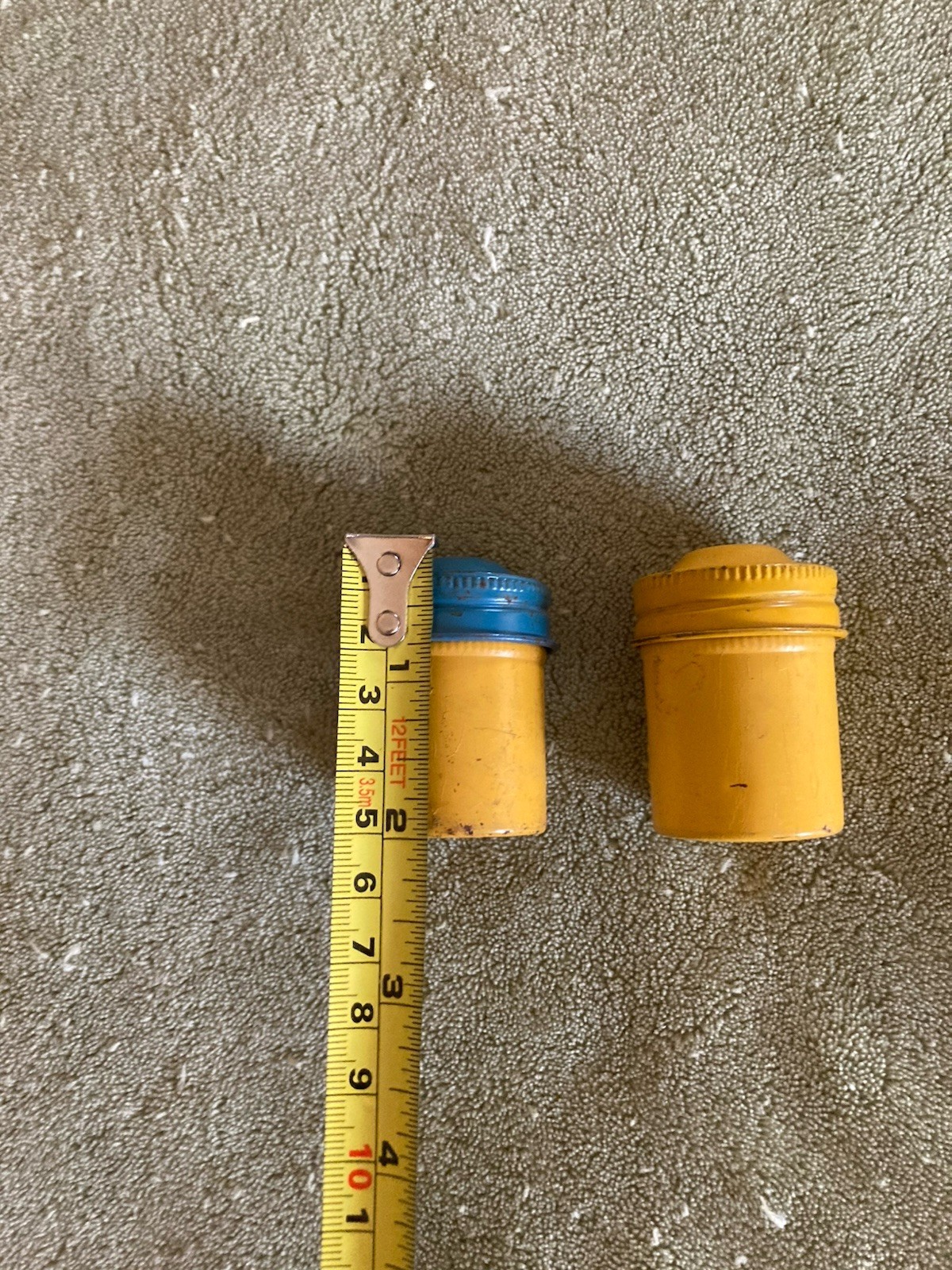Kodak 35mm Film Roll Embossed Container Lot of 2 Metal Tin Can Canister Vintage
